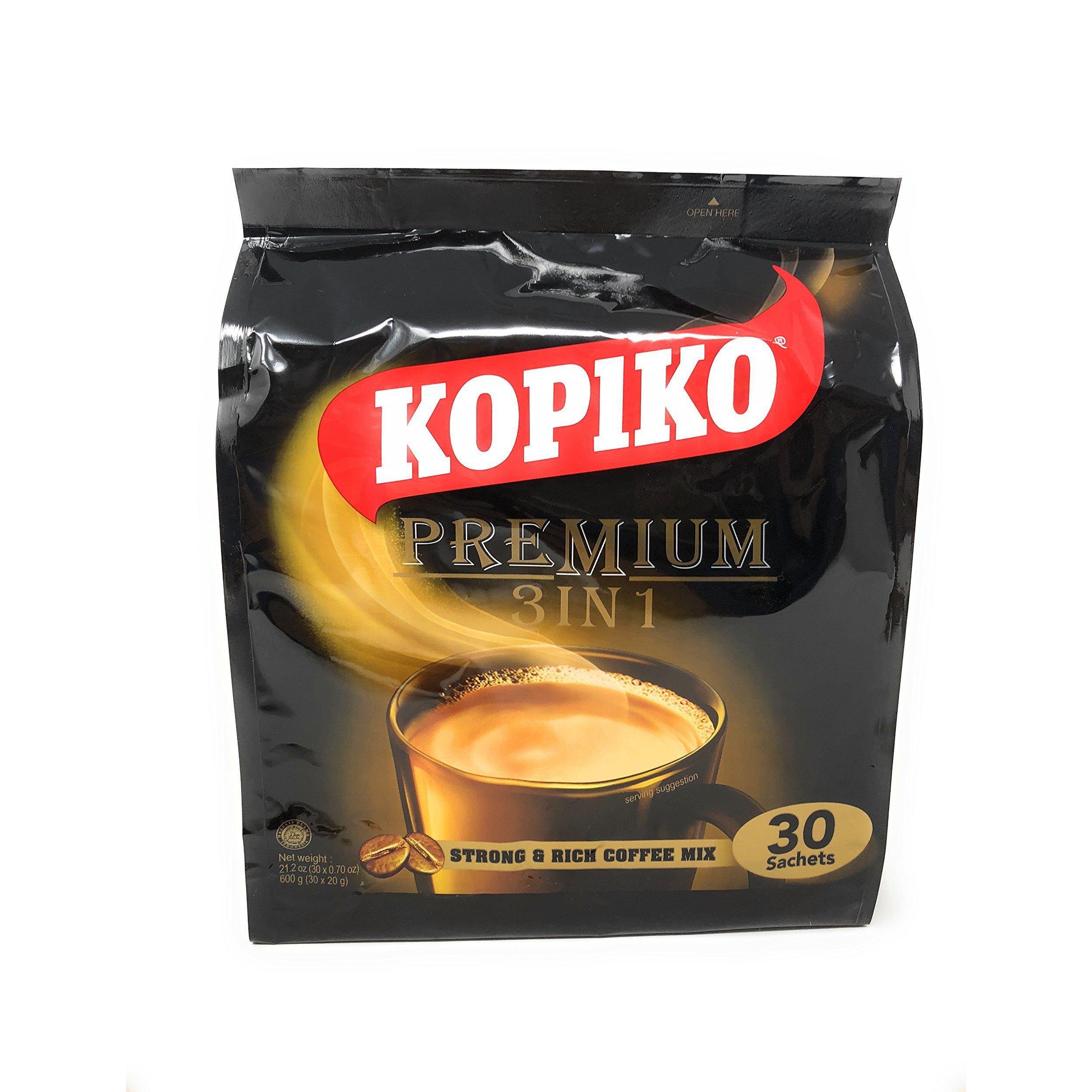 2 Packs Kopiko 3 In 1 Instant Coffee, 21.2 Oz, (30 Sachets)