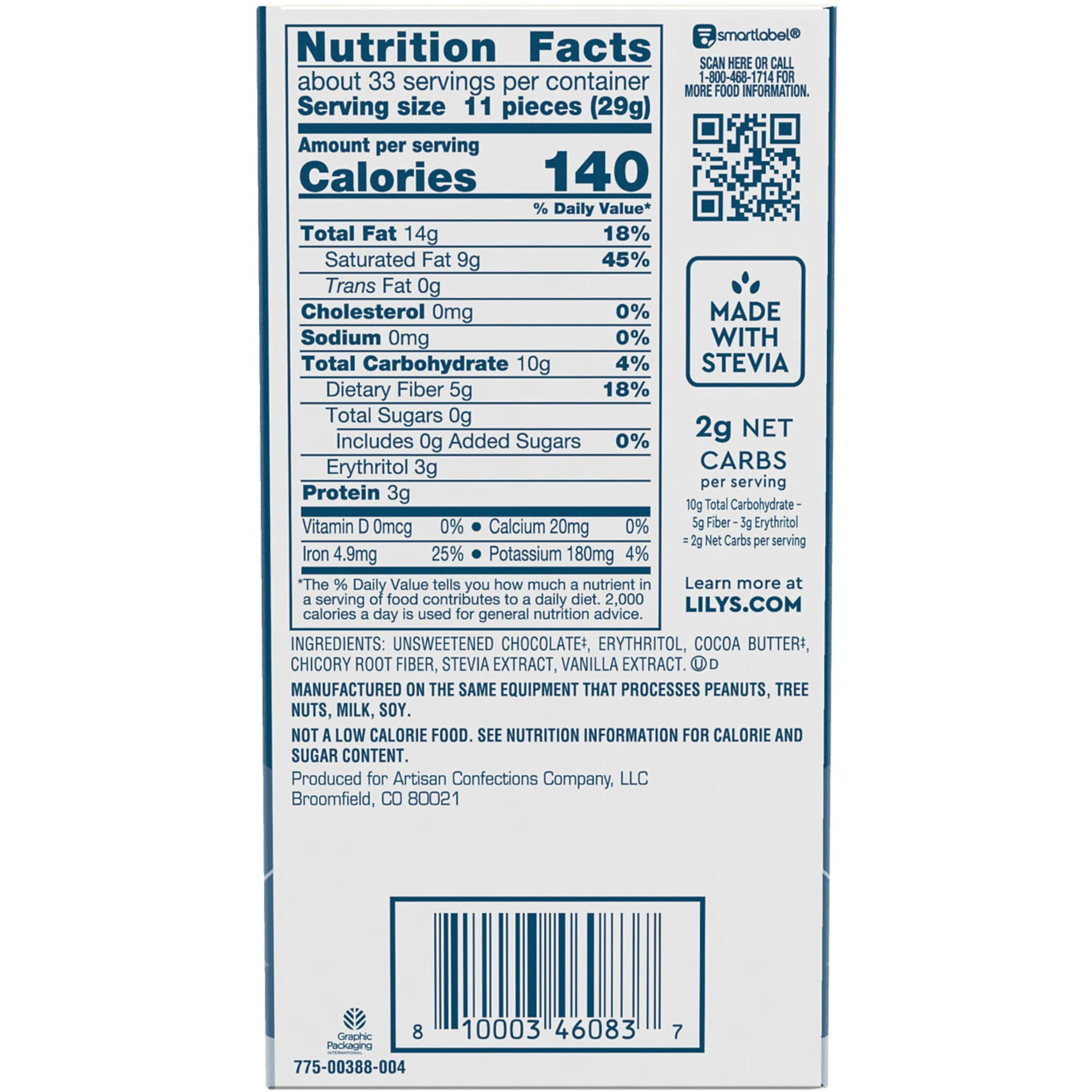 Lily's Extremely Dark Extra Dark Chocolate Style No Sugar Added, Sweets Bars, 2.8 Oz (12 Count)