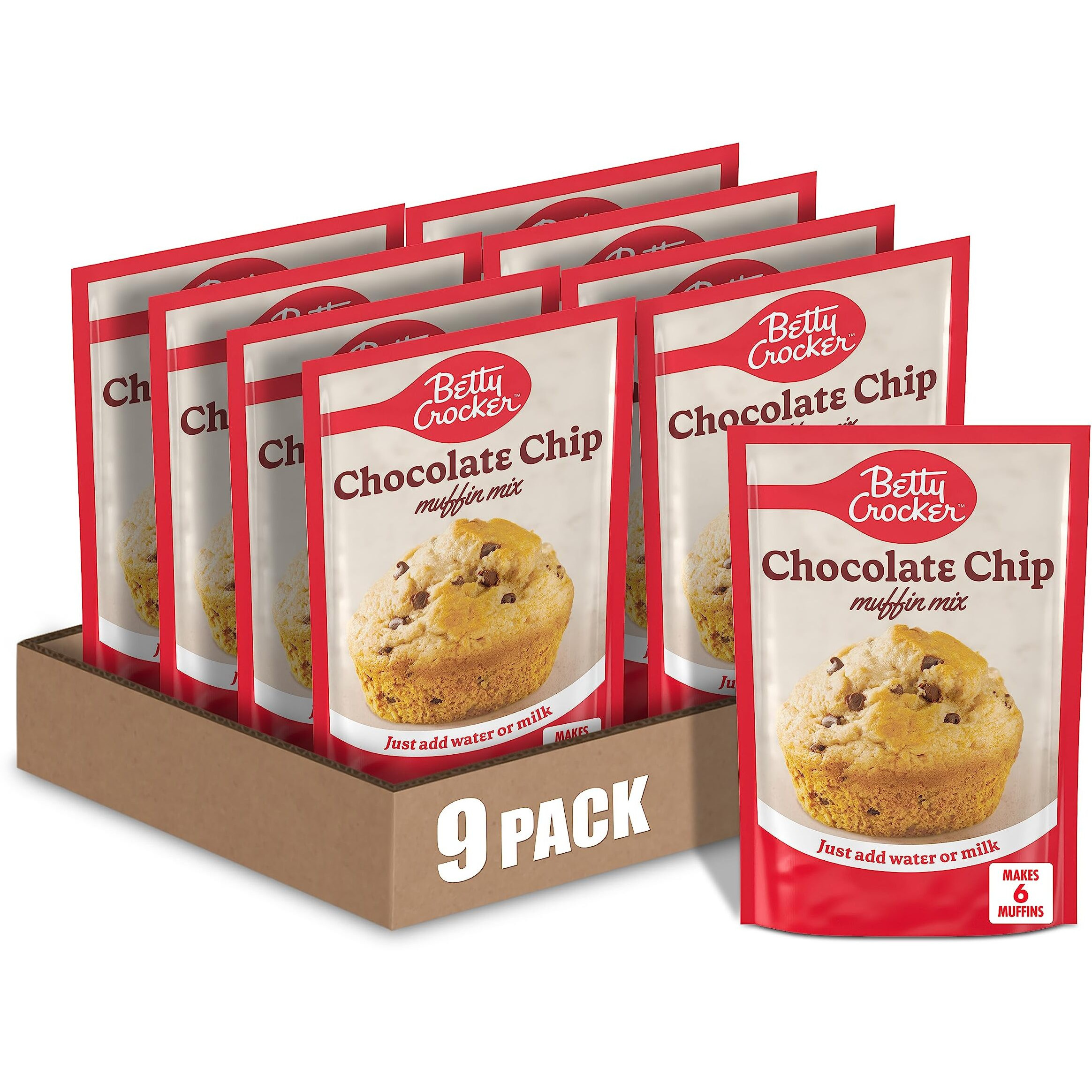 Betty Crocker Chocolate Chip Muffin Mix, 6.5 Oz (Pack Of 9)