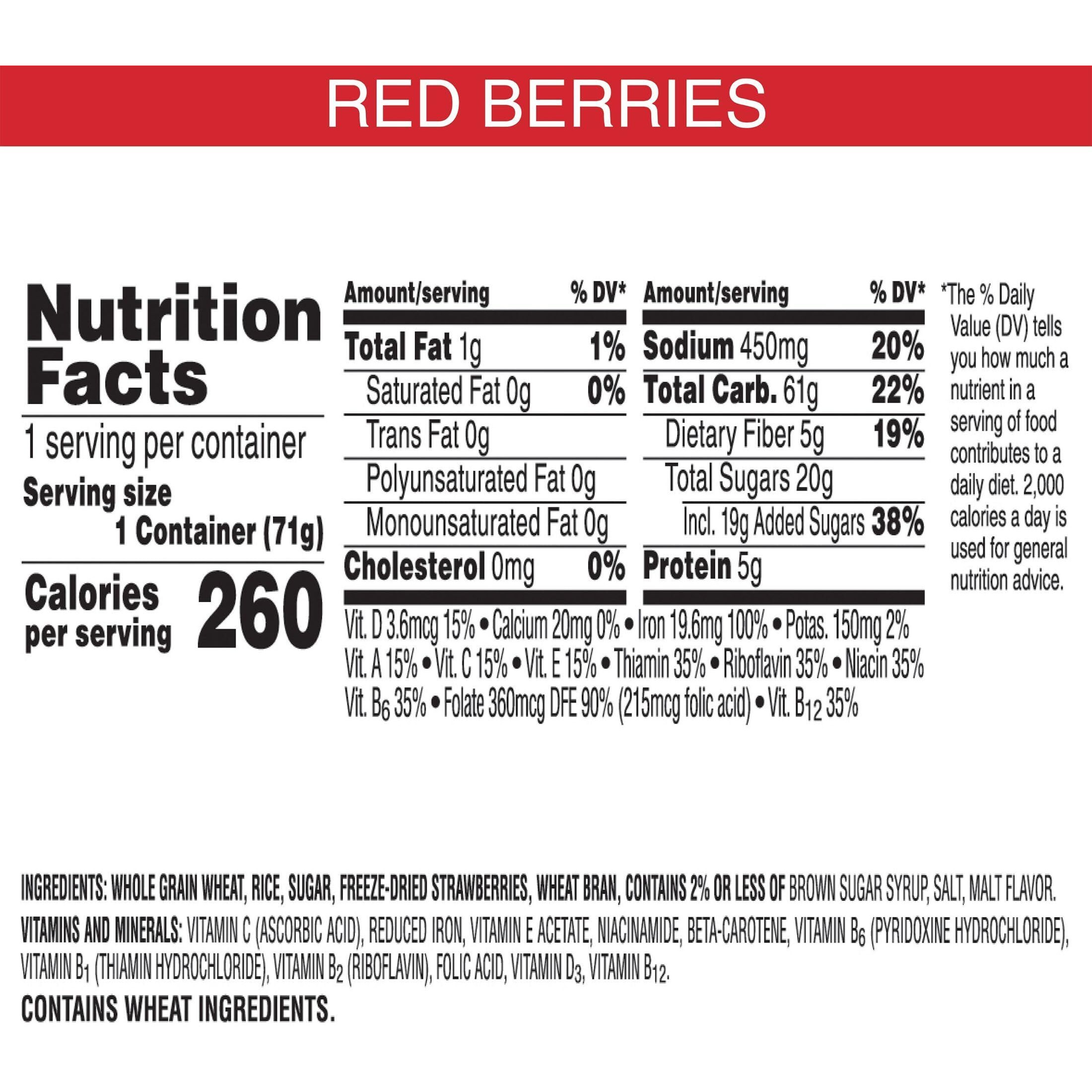 Kelloggs Special K Breakfast Cereal Cups, 11 Vitamins And Minerals, Made With Real Strawberries, Red Berries, 30Oz Case (12 Cups)