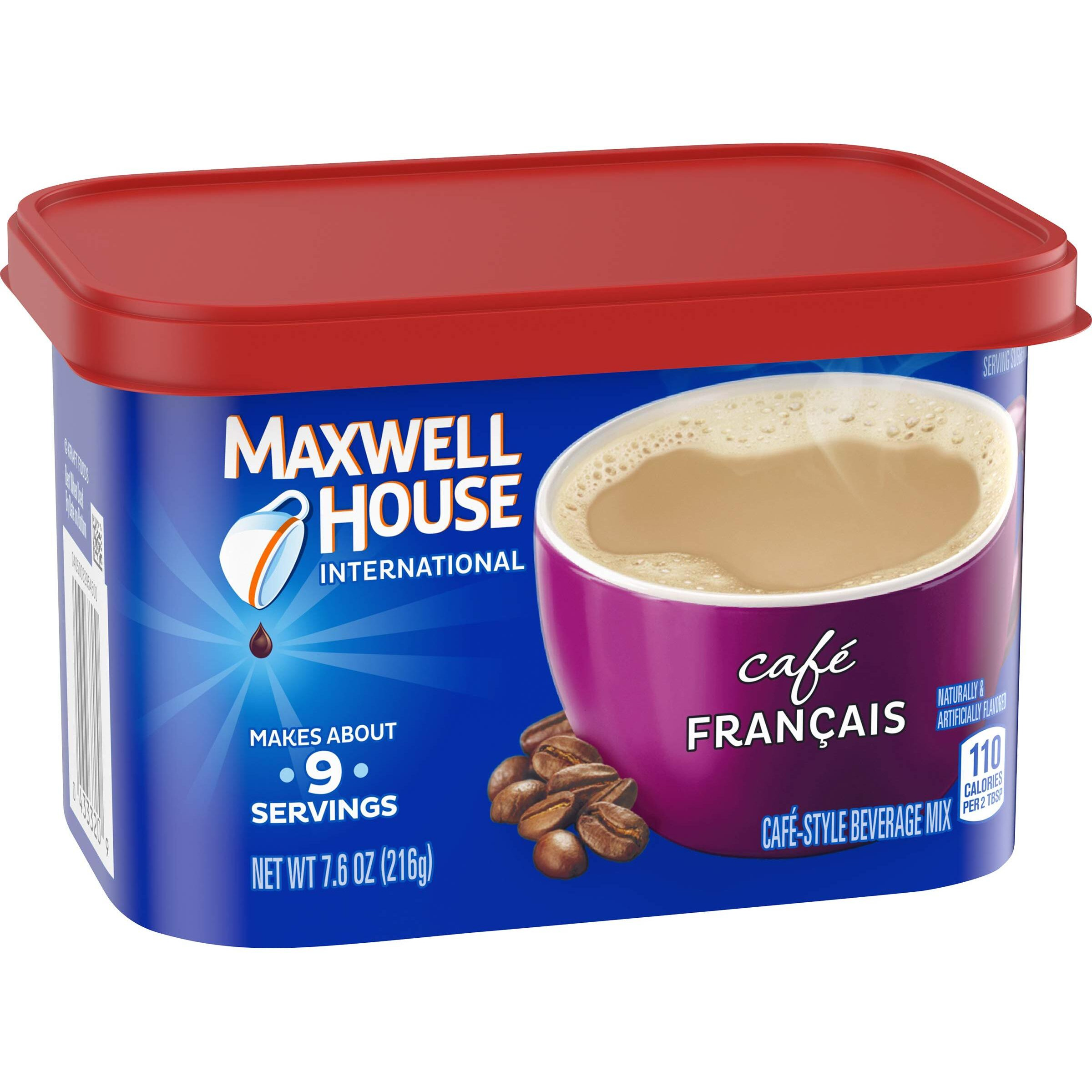 Maxwell House International Cafe Francais Style Instant Coffee, 7.6 Ounce (Pack Of 4)
