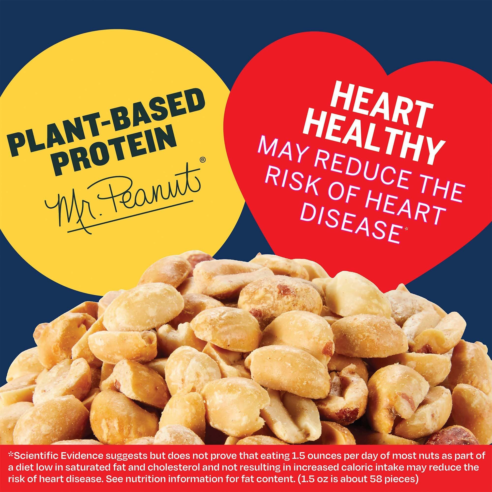 Planters Dry Roasted Peanuts, 34.5 Oz Resealable Plastic Jars (Pack Of 6) - Peanuts With Sea Salt - Peanut Snacks - Shareable Snacks - Great School Snack Or Work Snack - Kosher