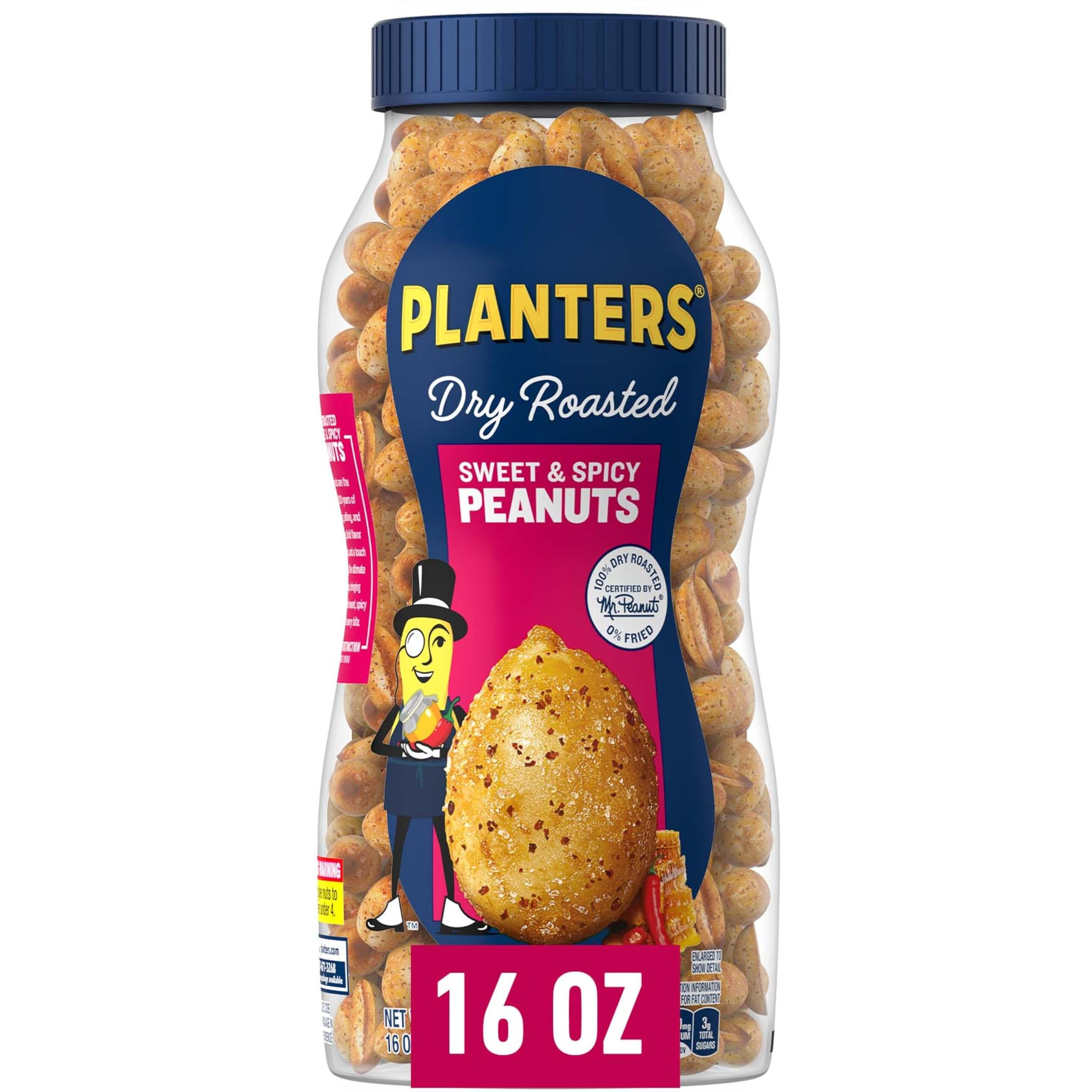 Planters Sweet And Spicy Dry Roasted Peanuts, 16 Oz. (6-Pack)