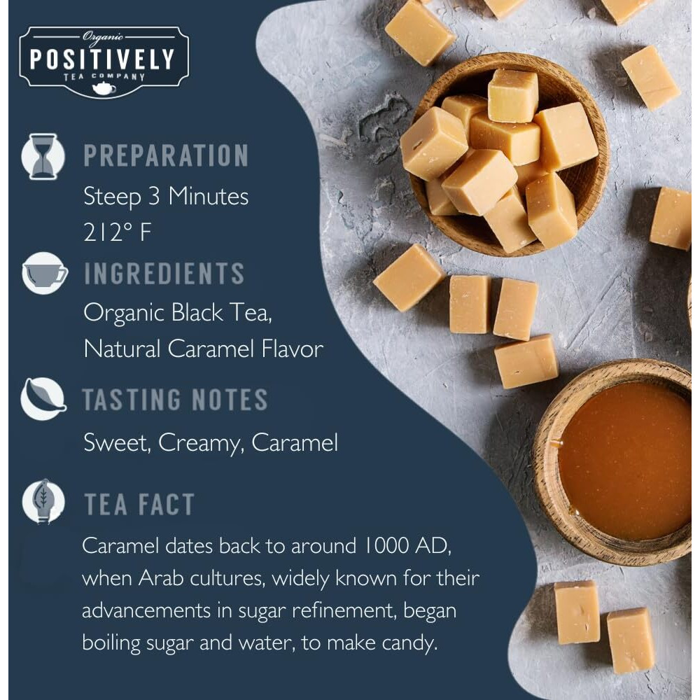 Organic Positively Tea Company, Caramel Black Tea, Loose Leaf, 16 Ounce
