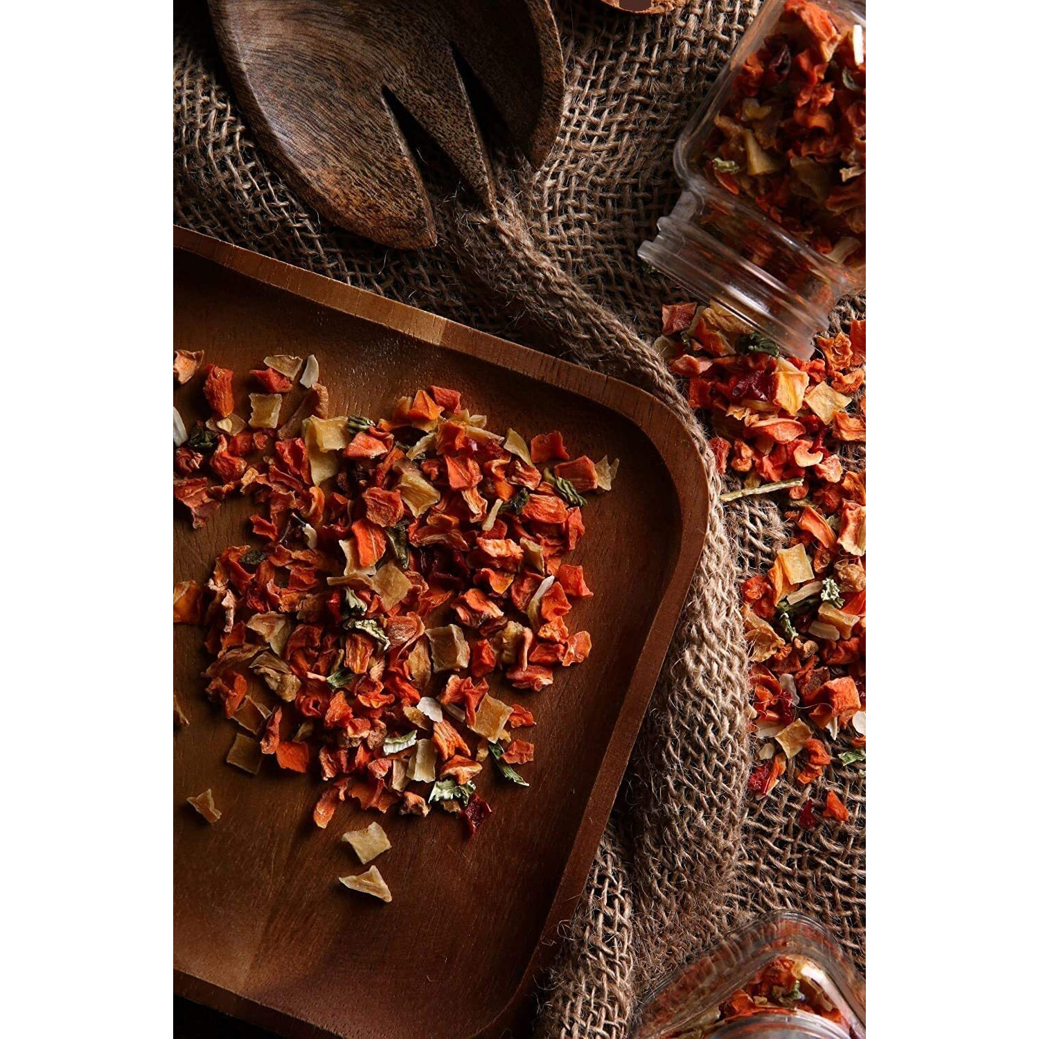 Gourmanity Dehydrated Mixed Vegetables, All Natural Dried Ramen Topping, Adds Color Flavor And Texture To Your Vegetable Soups And Stews, 10Oz Bag.