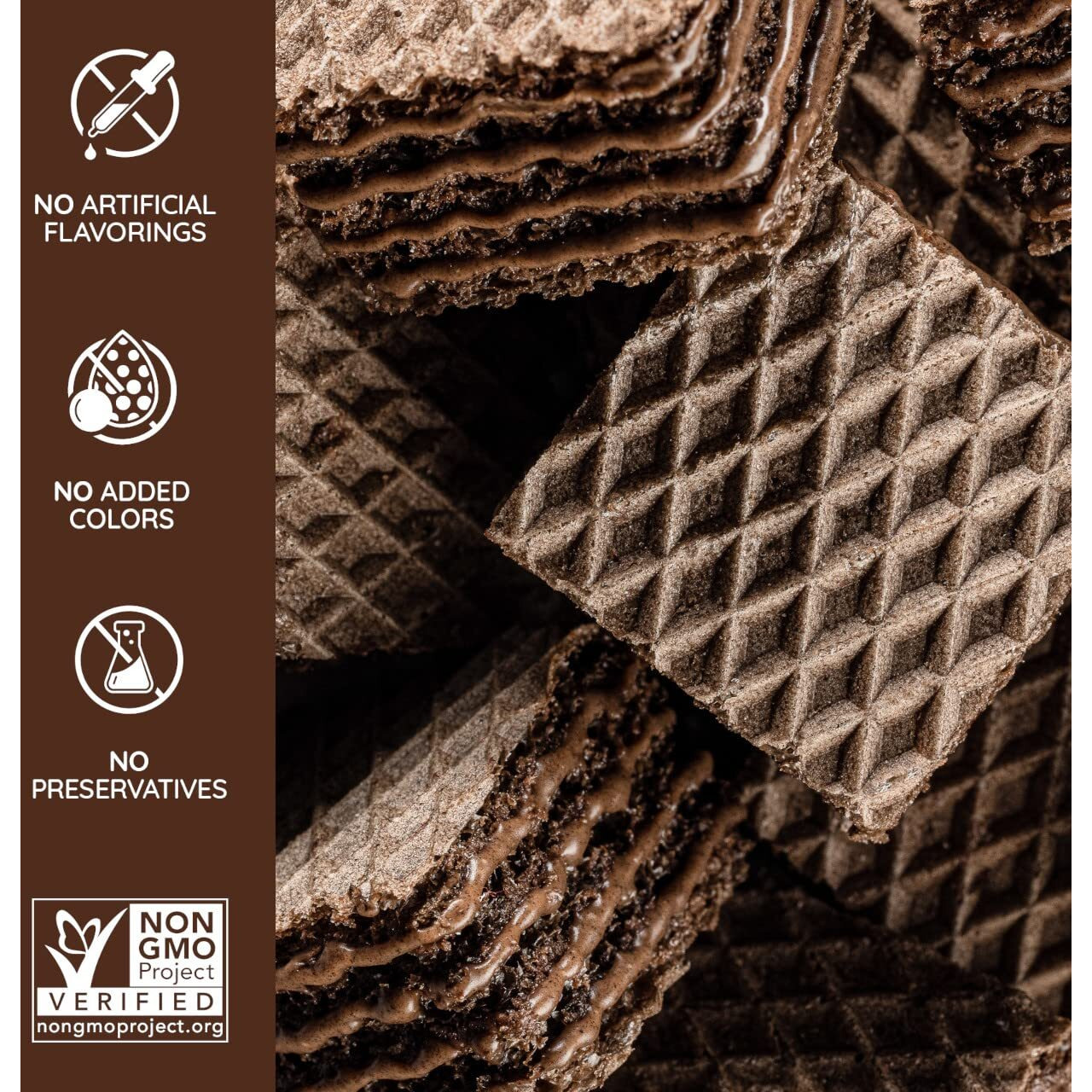 Loacker Quadratini Premium Double Choc Wafer Cookies, 250G/8.82Oz (14305)