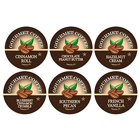 Smart Sips, Flavor Lovers Coffee Variety Sampler | Medium Roast | Blueberry Cinnamon Crumble, Cinnamon Roll, French Vanilla, Hazelnut Cream, Chocolate Peanut Butter, Southern Pecan | Assorted Coffee Pods For Keurig K-Cup Machines, 48 Count