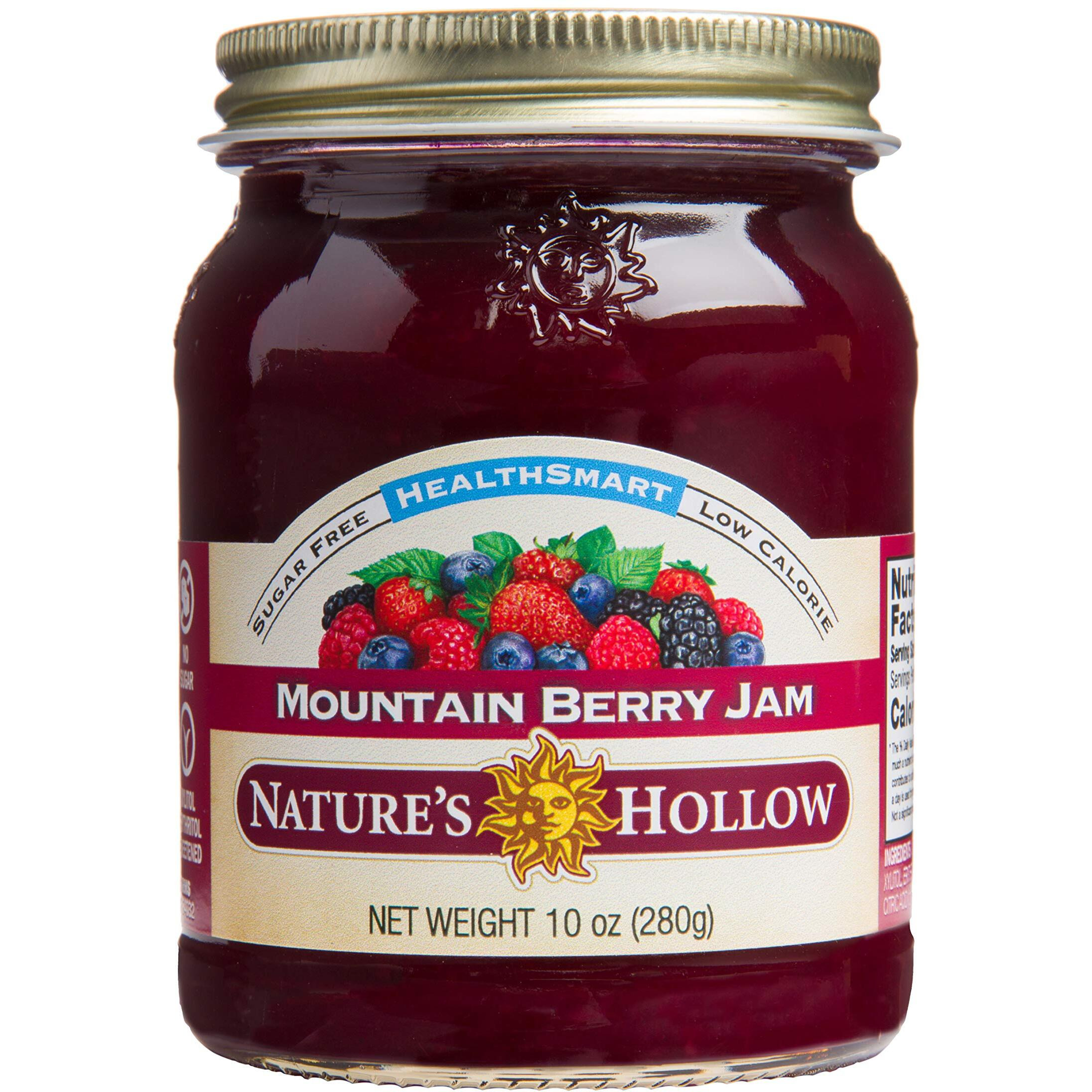 Nature's Hollow Mountain Berry Jam Sugar Free Jam And Preserves, Low Cal, Non Gmo, Keto Jam, Vegan, Gluten Free, And Diabetic Friendly - Sugar Free Jelly - 10Oz Pack Of 2