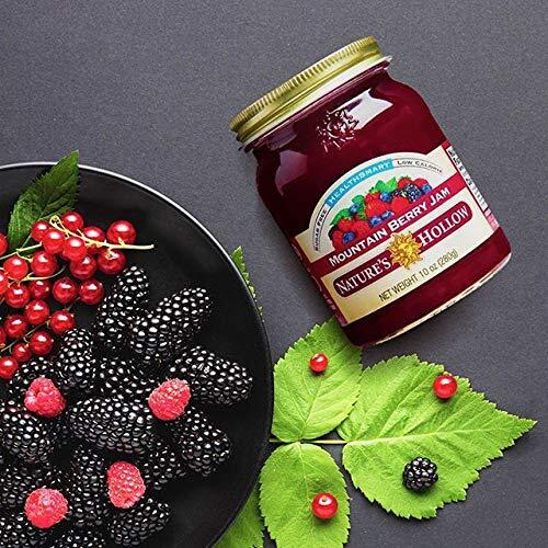 Nature's Hollow Mountain Berry Jam Sugar Free Jam And Preserves, Low Cal, Non Gmo, Keto Jam, Vegan, Gluten Free, And Diabetic Friendly - Sugar Free Jelly - 10Oz Pack Of 2