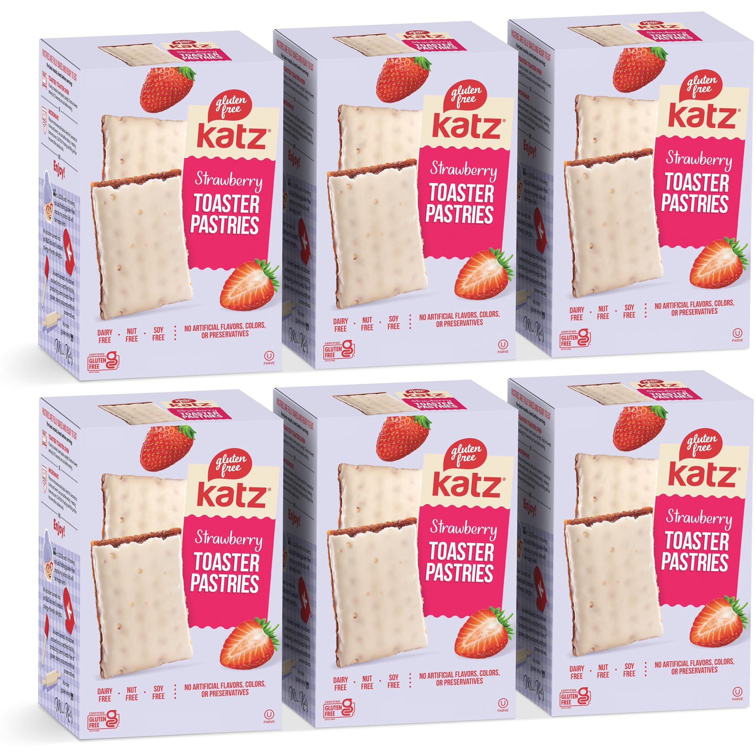 Katz Gluten Free Toaster Pastries. Strawberry. Easy Breakfast Food Or Anytime Healthy Snacks For Adults & Kids. Gluten Free. Dairy Free, Nut Free, Peanut Free, Soy Free. Snacks For Adults Kosher Snacks. 8 Oz (Pack Of 6)