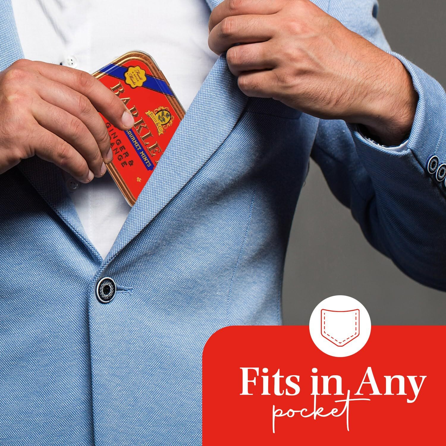 Barkleys Gourmet Ginger Mints & Orange Mints, Breath Mints - Strong Ginger & Orange Flavor For Party, After Dinner, Wedding, Vegan Ginger Candy Mints In Reusable Classic Travel Tins-50-Count,6-Pack