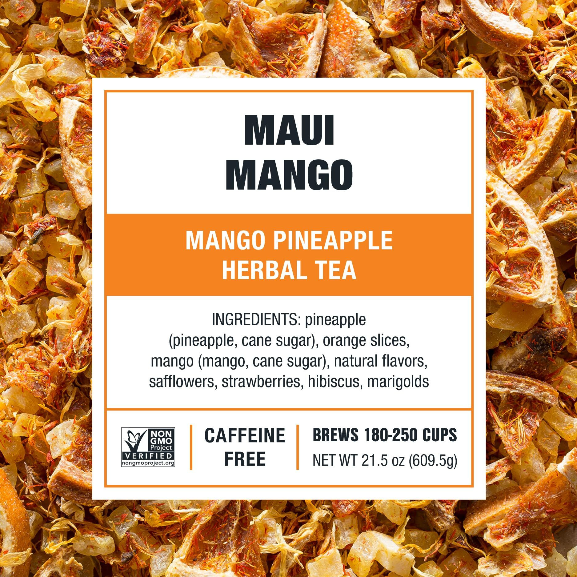 Tiesta Tea - Maui Mango | Mango Pineapple Herbal Tea Premium Loose Leaf Tea Blend Non-Caffeinated Tea Make Hot Or Iced Tea & Brews Up To 250 Cups - 16Oz Bulk Pouch & 5.5Oz Refillable Tin Combo