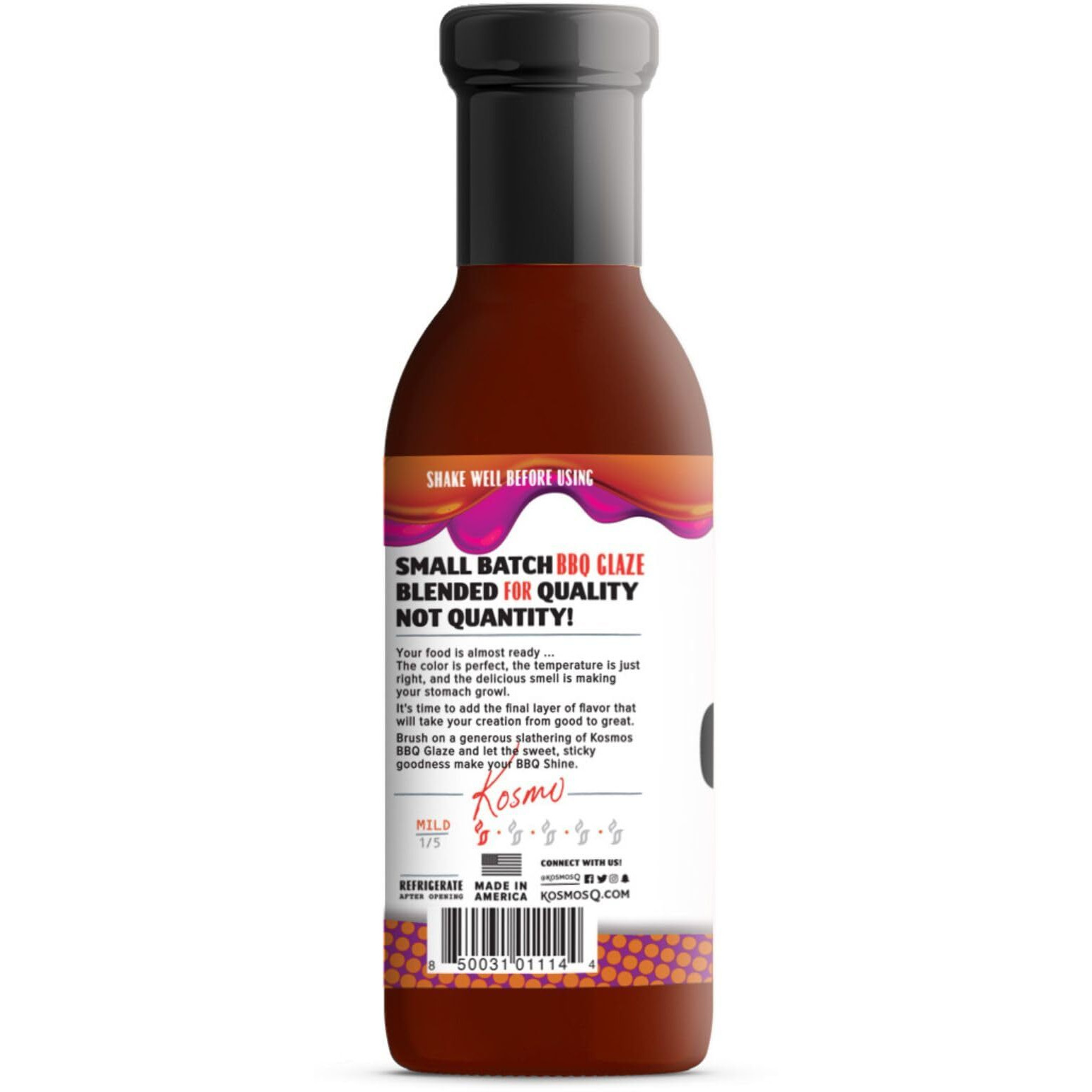 Kosmos Q Sticky Asian Bbq Glaze - 15.5 Oz Bottle For Sticky & Flavorful Barbecue - Thick Bbq Glaze For Competition Ready Mouth-Watering Meat (Sticky Asian)