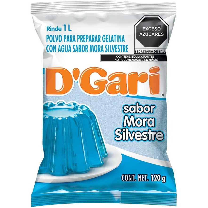 D'Gari Gelatin Dessert Blueberry- Dgari Mora Oz- 5 Pack (Mora Silvestre)