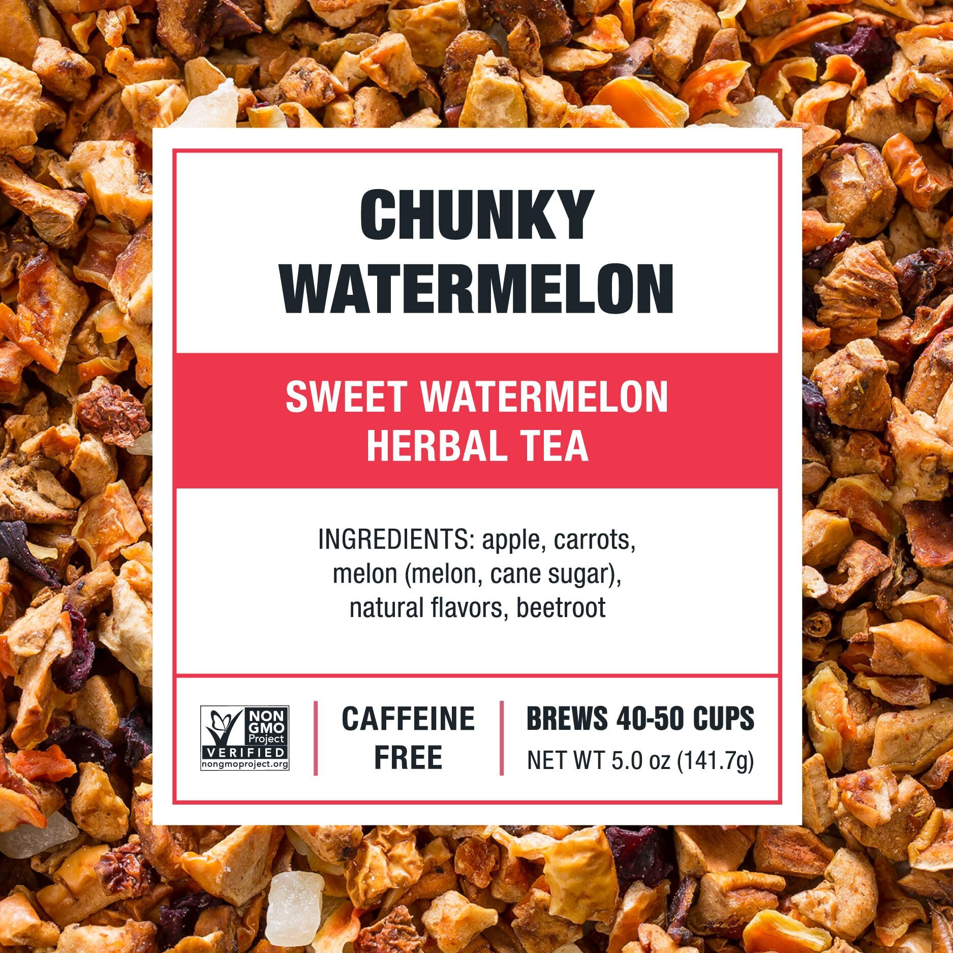 Tiesta Tea - Chunky Watermelon | Sweet Watermelon Herbal Tea | Premium Loose Leaf Tea Blend | Non-Caffeinated Fruit Tea | Make Hot Or Iced Tea & Brews Up To 50 Cups - 5 Ounce Refillable Tin