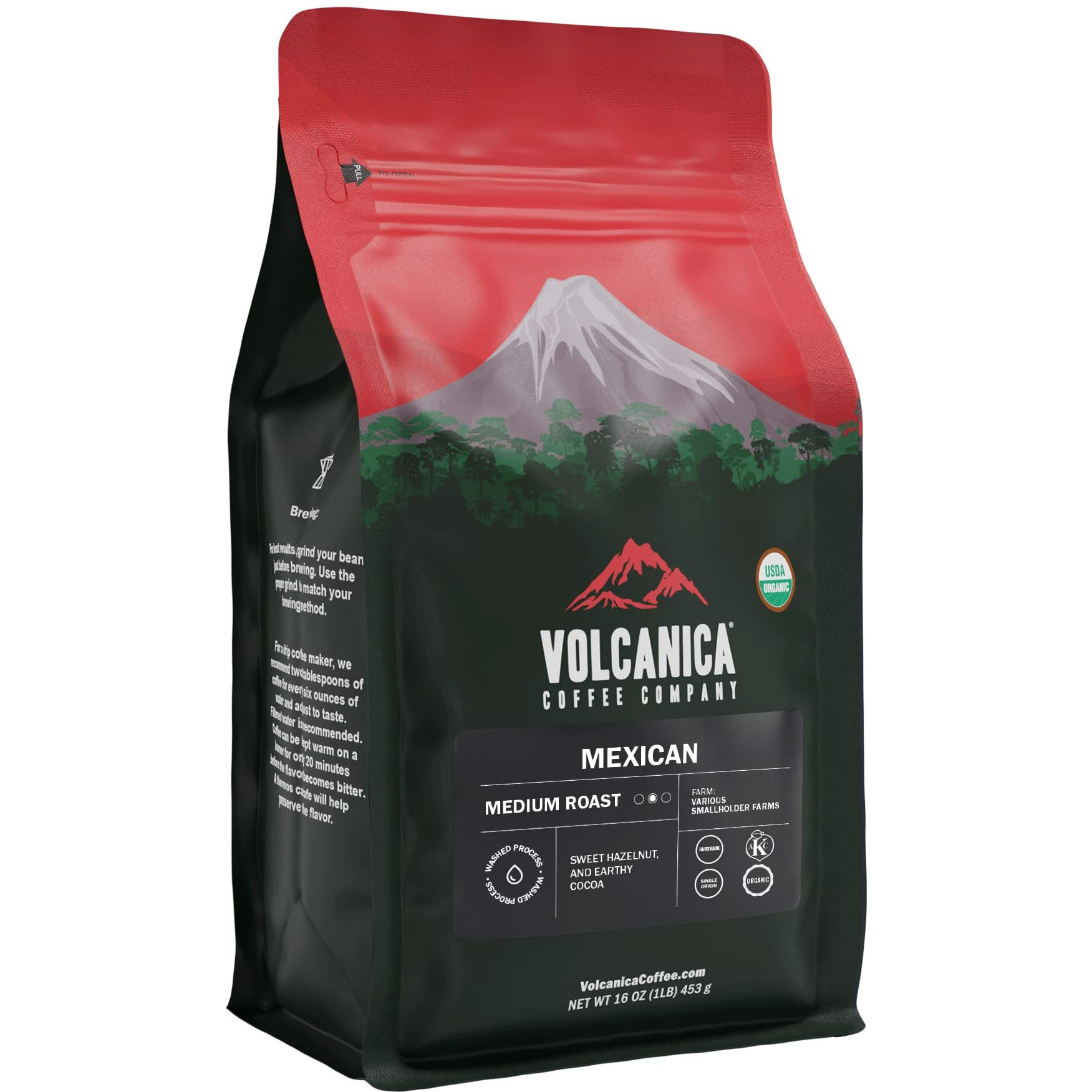 Mexican Coffee, Ground, Medium Roast, Usda Organic, Fresh Roasted, 16-Ounce