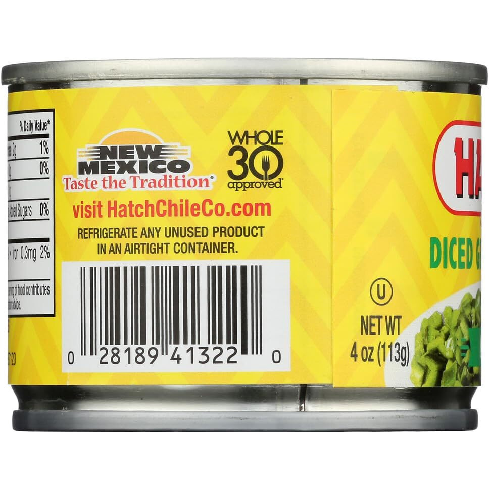 Hatch Mild Diced Green Chilis 4 Ounce (Pack Of 12)