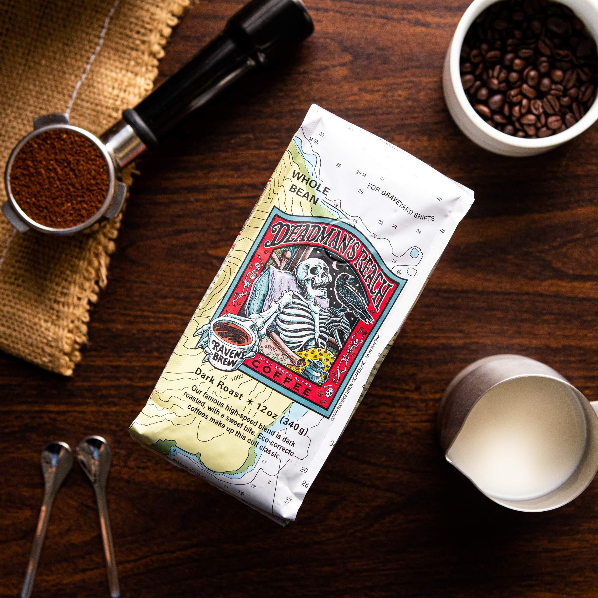 Raven's Brew Whole Bean Variety Pack - 3 Delicious Flavors - Wicked Wolf, Three Peckered Billy Goat And Deadman's Reach - 12 Oz Each