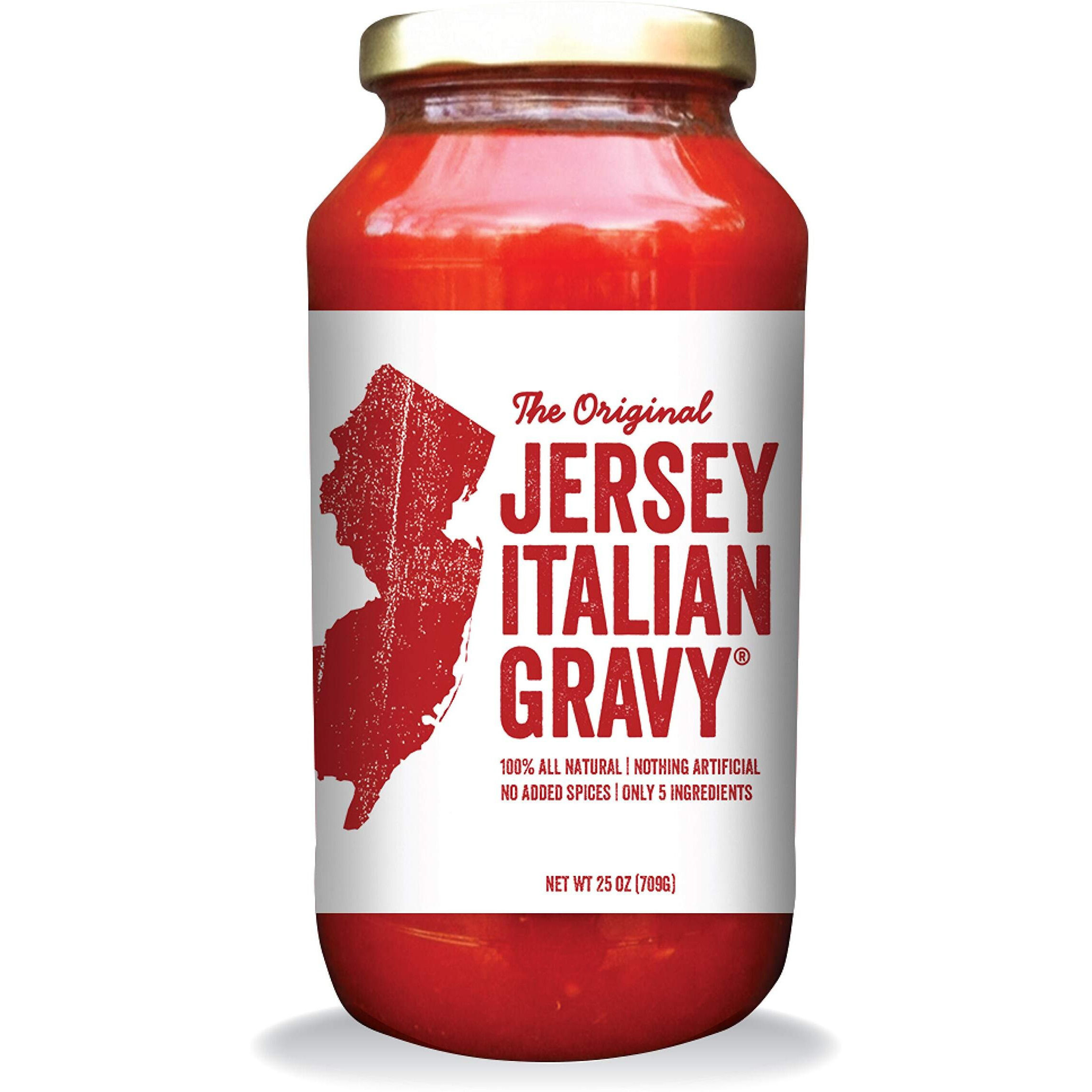 Jersey Italian Gravy-24 Oz Jar-Gourmet, All Natural All Purpose Tomato Sauce For Pasta And More, No Artificial Ingredients- Vegan Friendly-Authentic Recipe For Pasta, (Classic, 6 Pack)