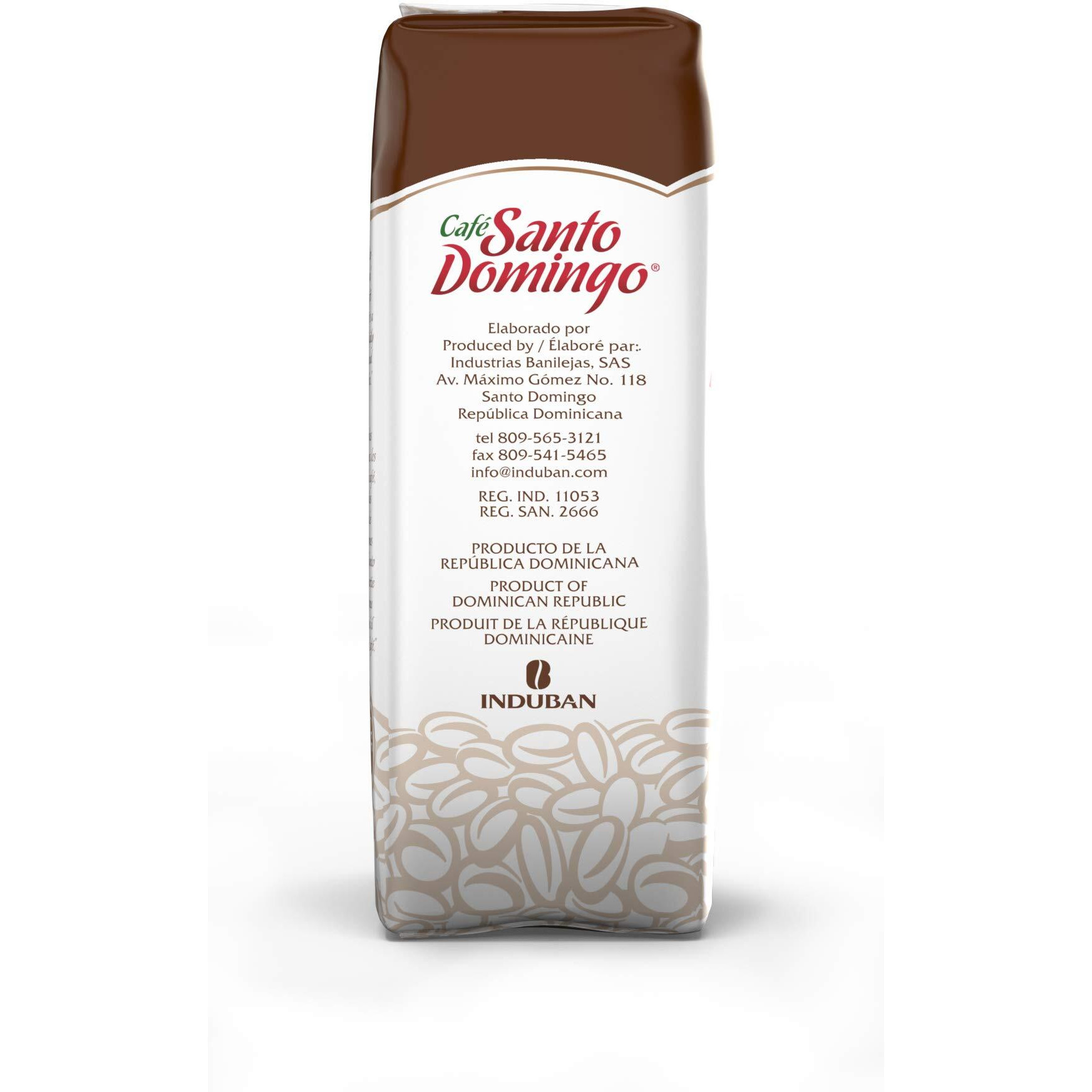 Caf   Santo Domingo, 16 Oz Bag, Whole Bean Coffee, Medium Roast - Product From The Dominican Republic (Pack Of 2)