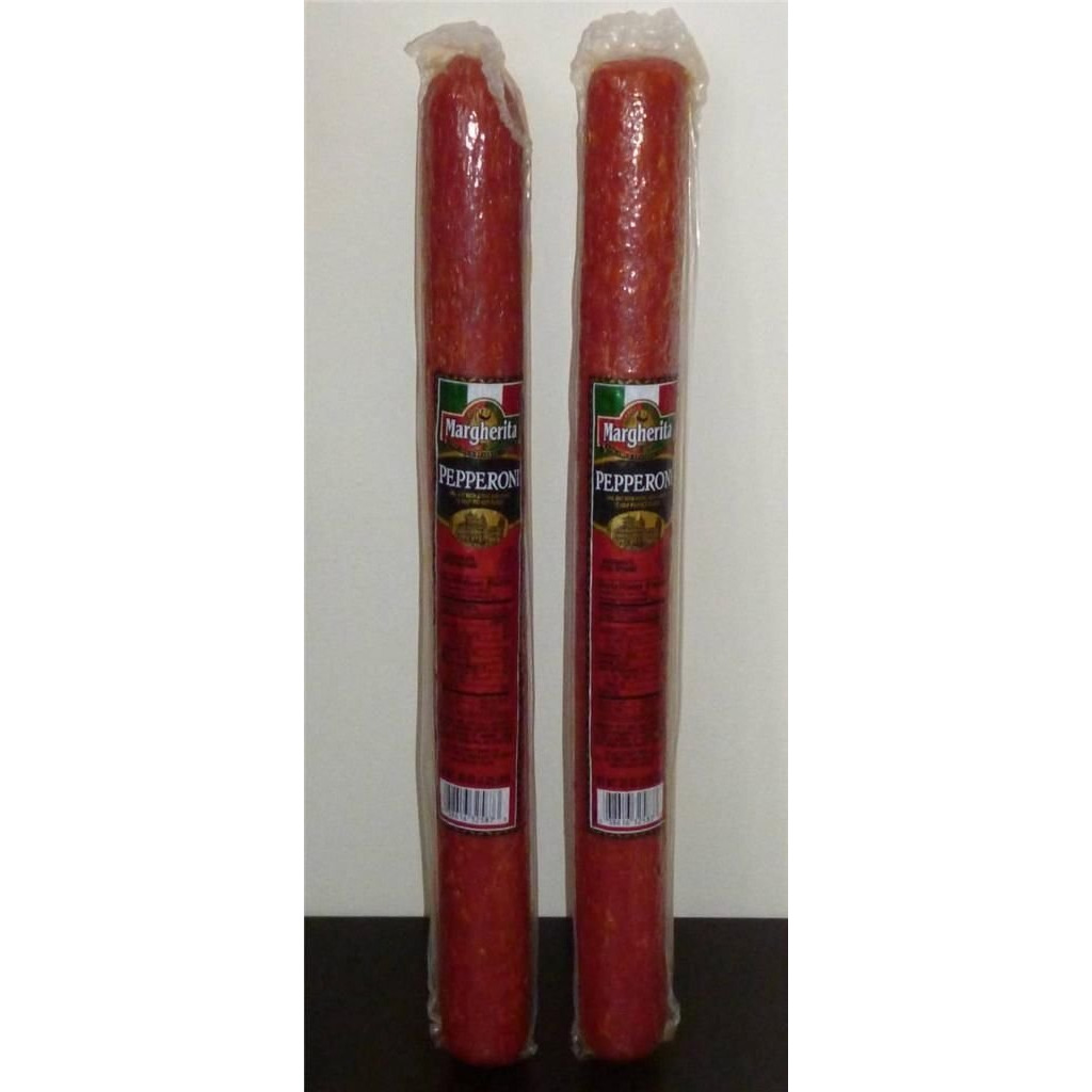 Margherita Brand Very Best Pepperoni Huge 17"" Sticks, 2 1/2 Lbs, (2 Sticks)