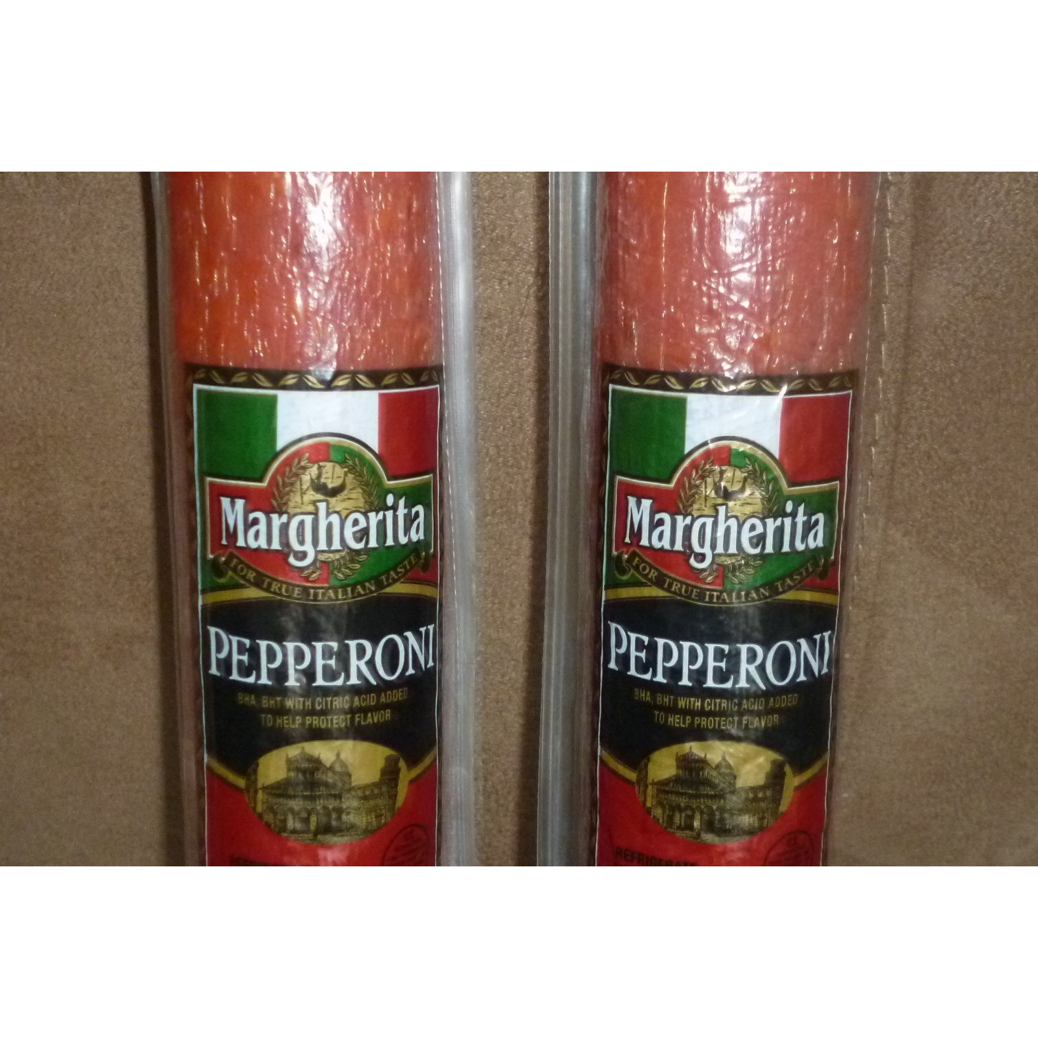 Margherita Brand Very Best Pepperoni Huge 17"" Sticks, 2 1/2 Lbs, (2 Sticks)