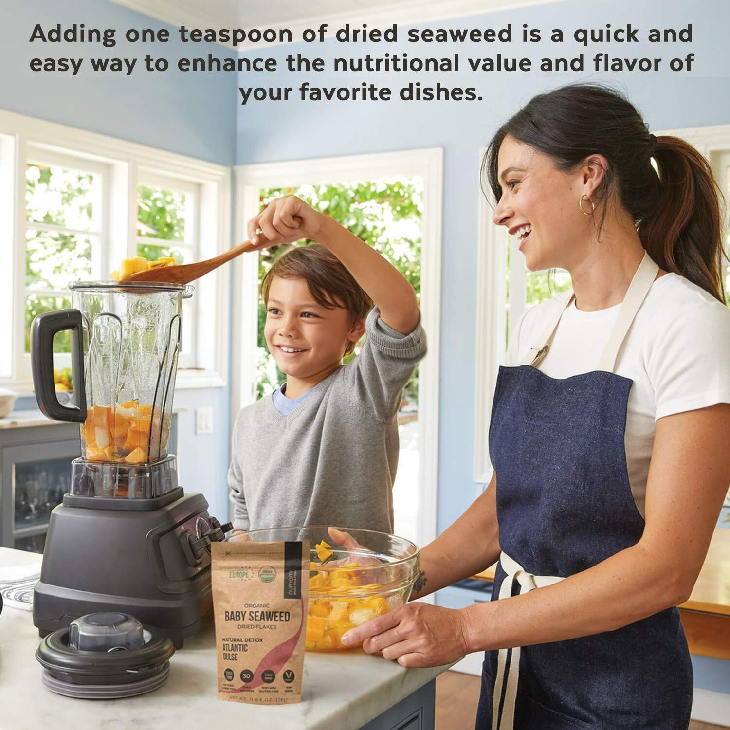 Organic Atlantic Dulse Flakes Young Seaweed Grown In North Atlantic, Vacuum Dried Premium Quality. Soft Texture & Mild Taste. Add 1 Tsp To Your Dish For Daily Vitamins/Minerals. 45 Servings (1 Oz)