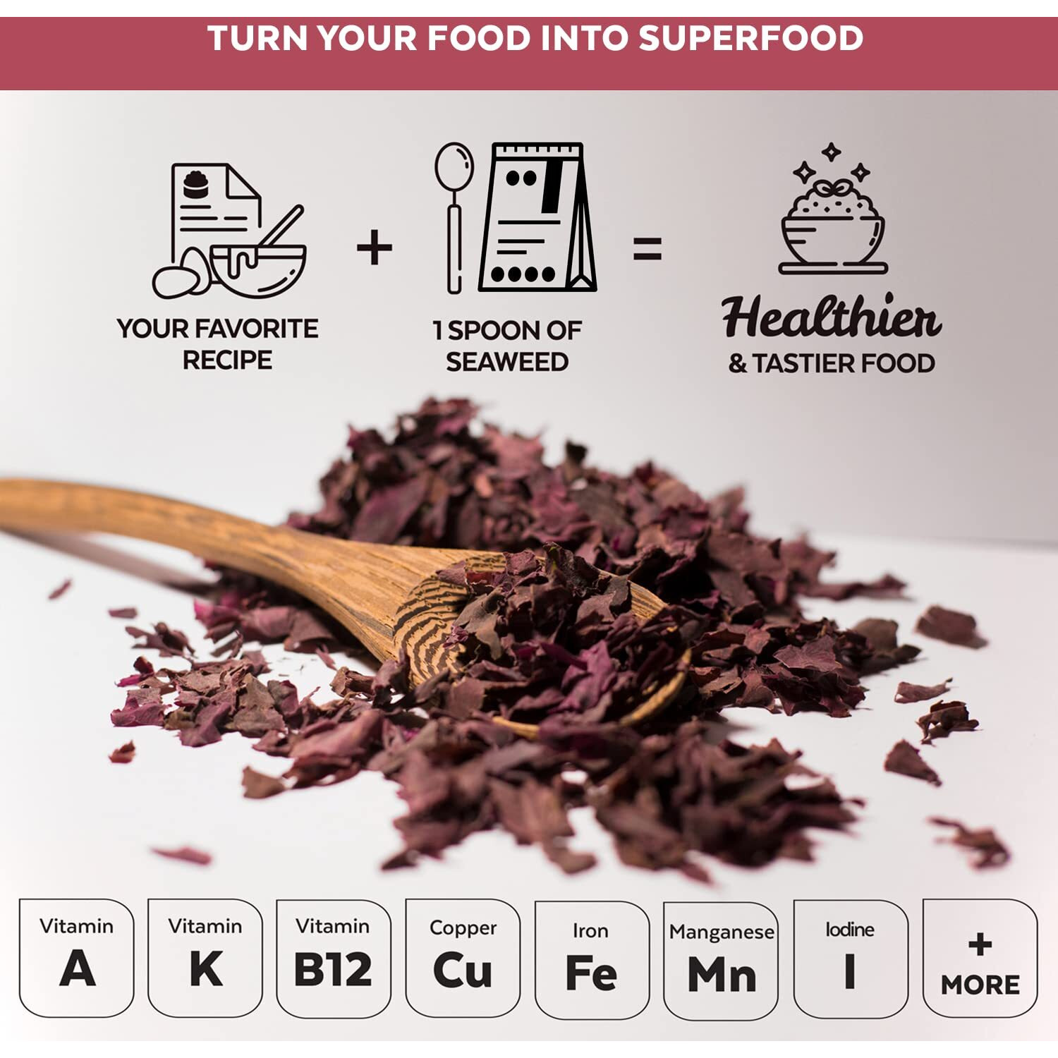 Organic Atlantic Dulse Flakes Young Seaweed Grown In North Atlantic, Vacuum Dried Premium Quality. Soft Texture & Mild Taste. Add 1 Tsp To Your Dish For Daily Vitamins/Minerals. 45 Servings (1 Oz)