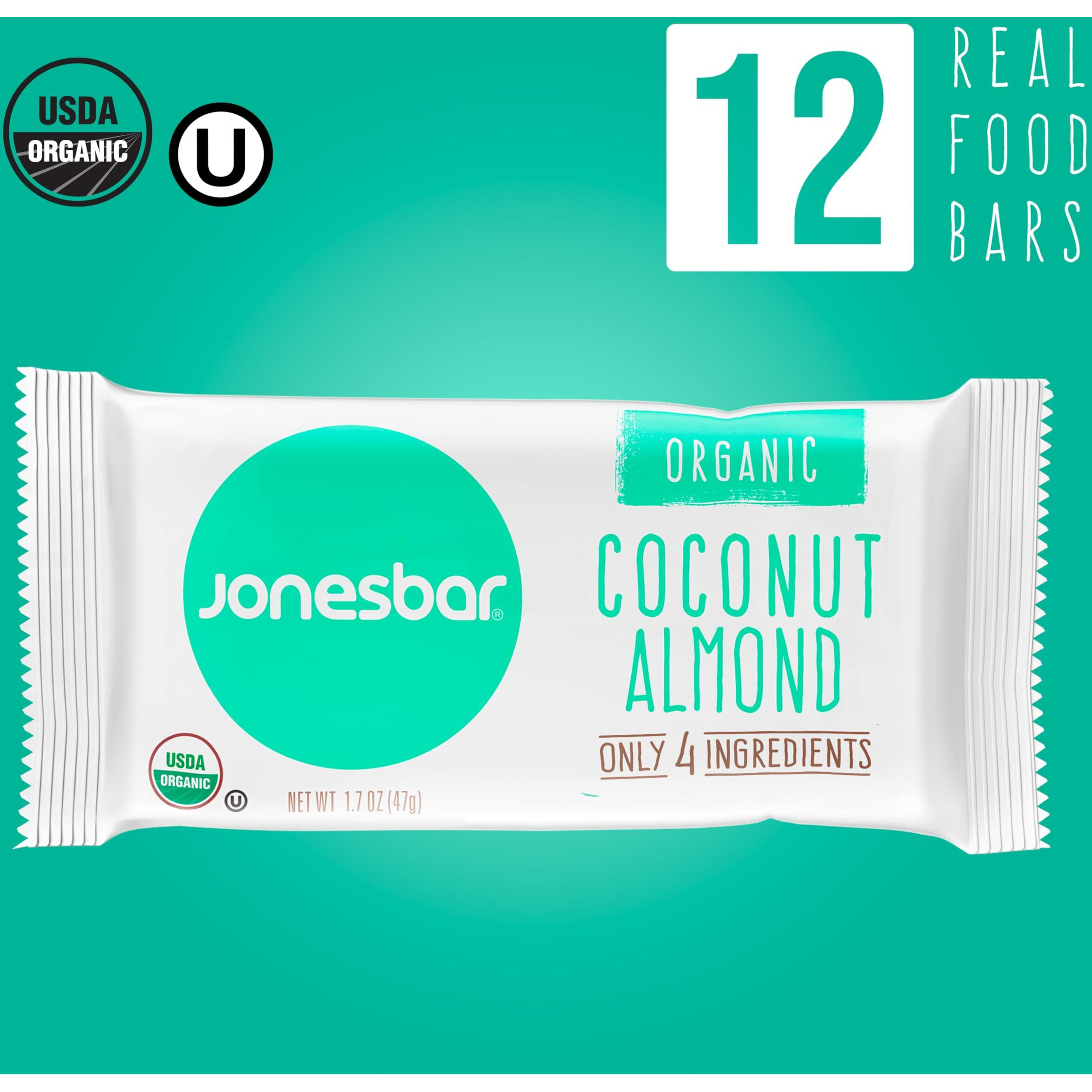 Jonesbar (Coconut Almond, 12 Count (Pack Of 1)) Usda Organic Fruit & Nut Bar, Non-Gmo, Kosher, Vegan, Gluten Free, Simple Snack Bar