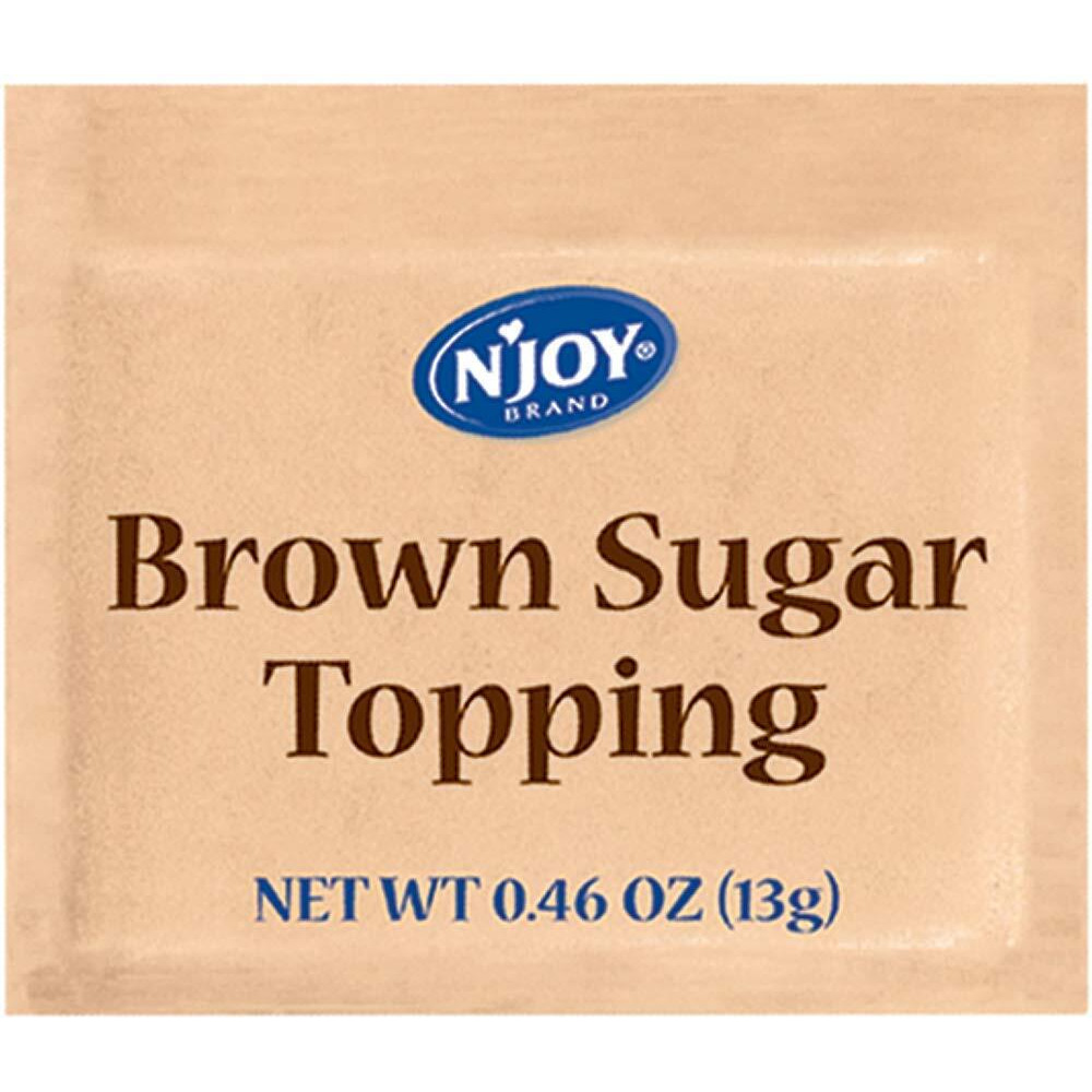 N'Joy Brown Sugar Topping For Oatmeal | (Pack Of 125) | Single Serve Portion | Bulk Size
