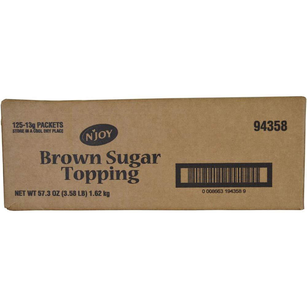 N'Joy Brown Sugar Topping For Oatmeal | (Pack Of 125) | Single Serve Portion | Bulk Size