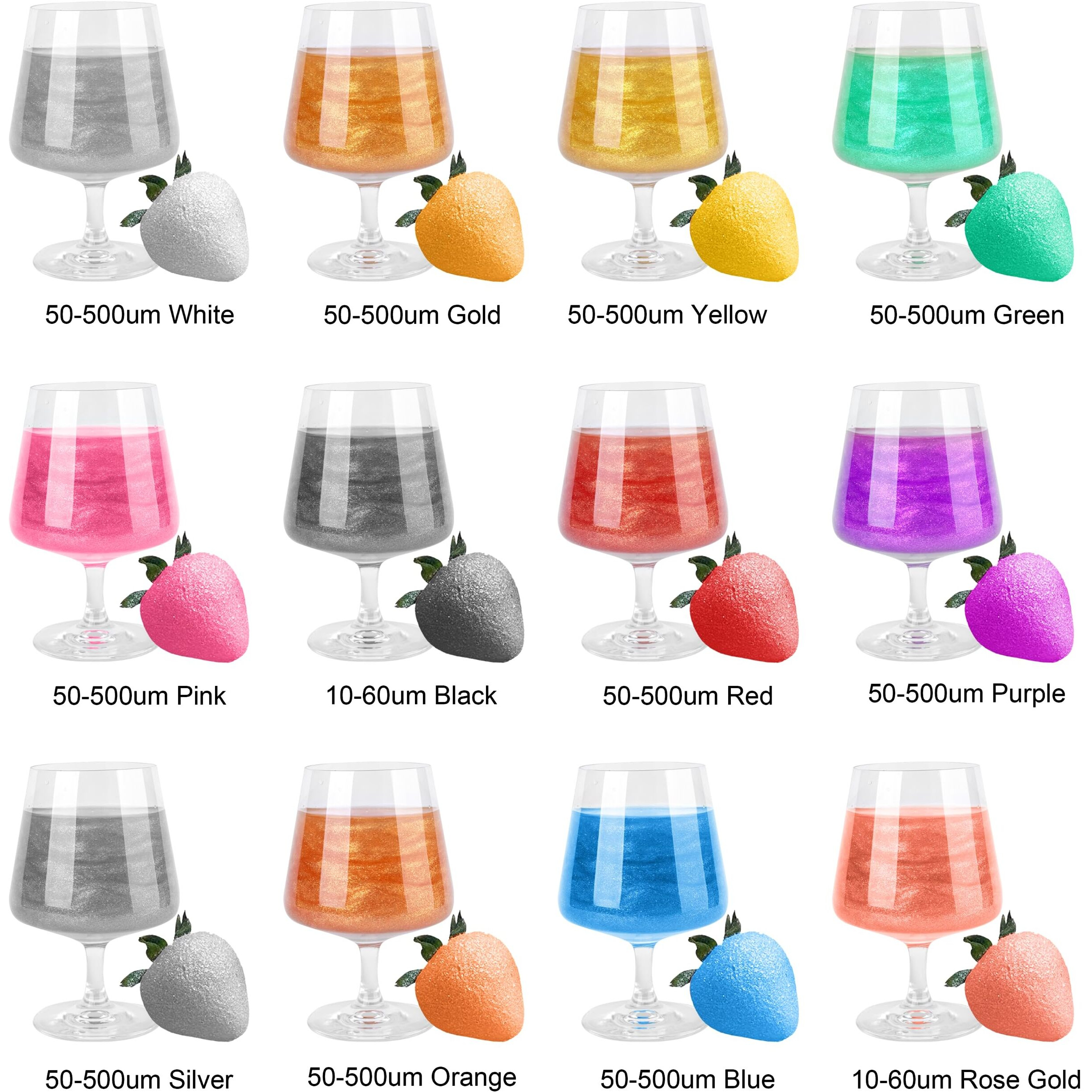 Edible Glitter For Drinks - 12 Colors Luster Dust Edible With Spoons Brushes, Food Grade Edible Glitter For Cake Decorating, Shimmering Edible Powder For Fondant, Chocolate, Strawberries, Candy - 4G