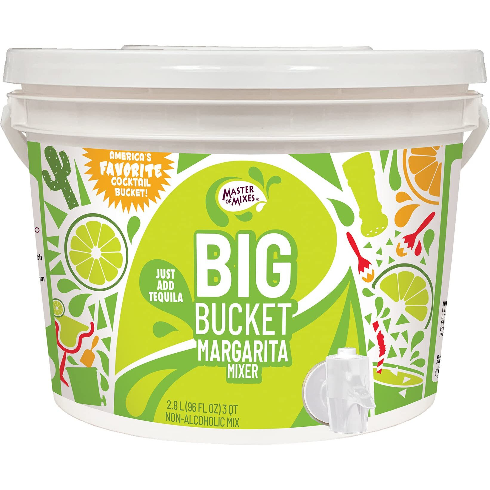 Master Of Mixes Margarita Mix, Ready To Use, 96 Oz Low-Profile Bigbucket, Individually Boxed