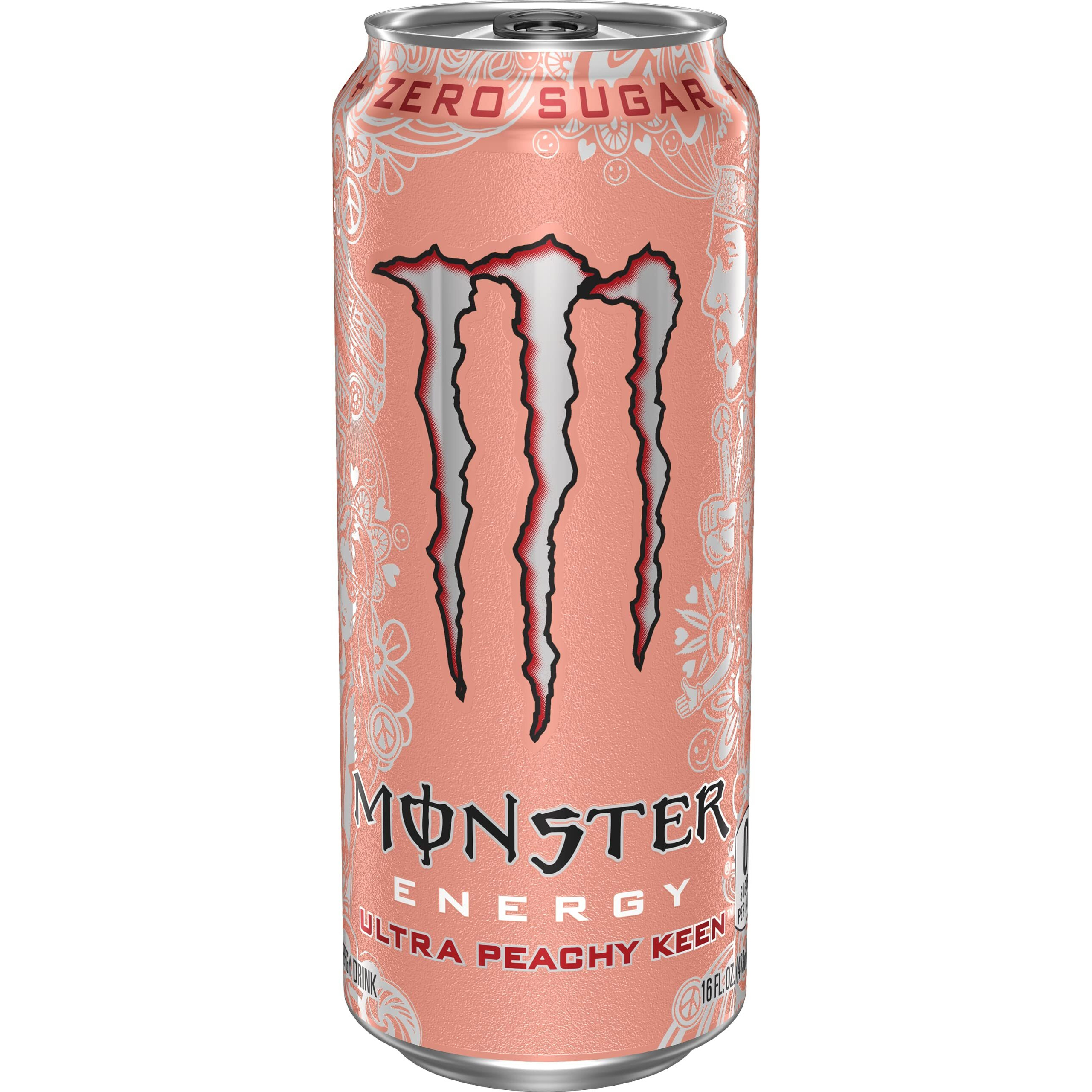 Monster Energy Ultra Peachy Keen, Sugar Free Energy Drink, 16 Oz (Pack Of 15)