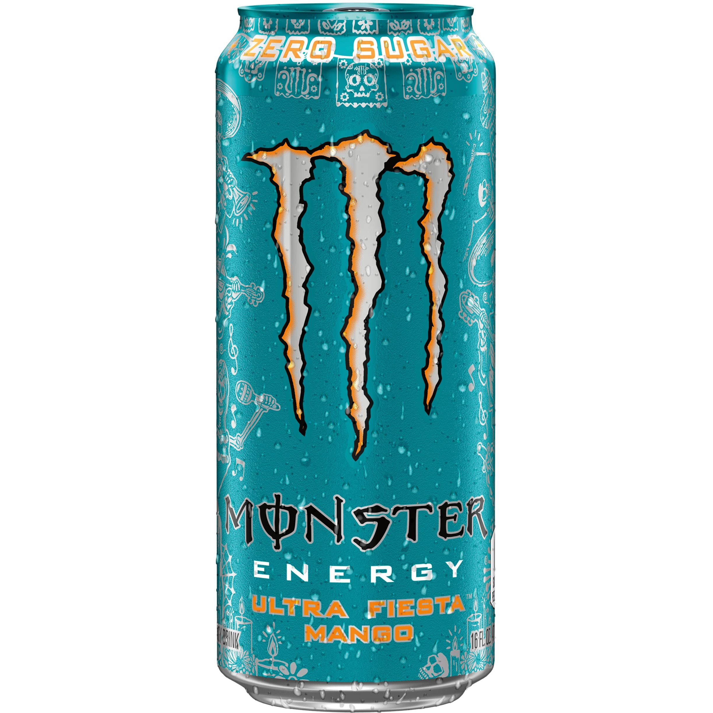 Monster Energy Ultra Fiesta Mango, Sugar Free Energy Drink, 16 Ounce (Pack Of 15)