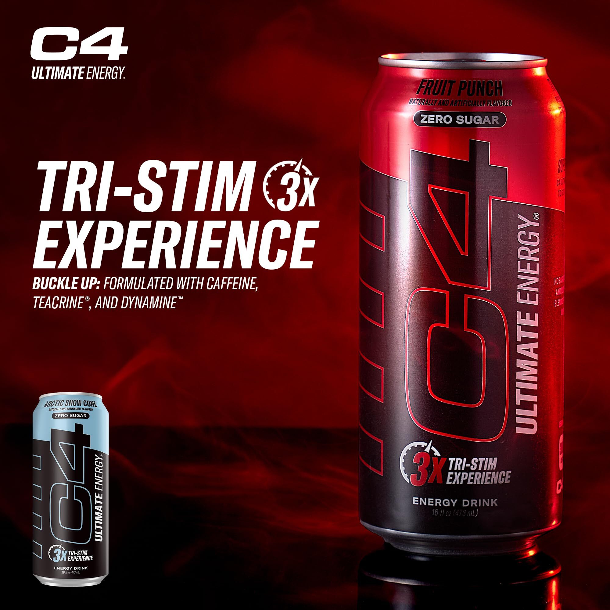 C4 Ultimate Sugar Free Energy Drink 16Oz (Pack Of 12) | Arctic Snow Cone | Pre Workout Performance Drink With No Artificial Colors Or Dyes