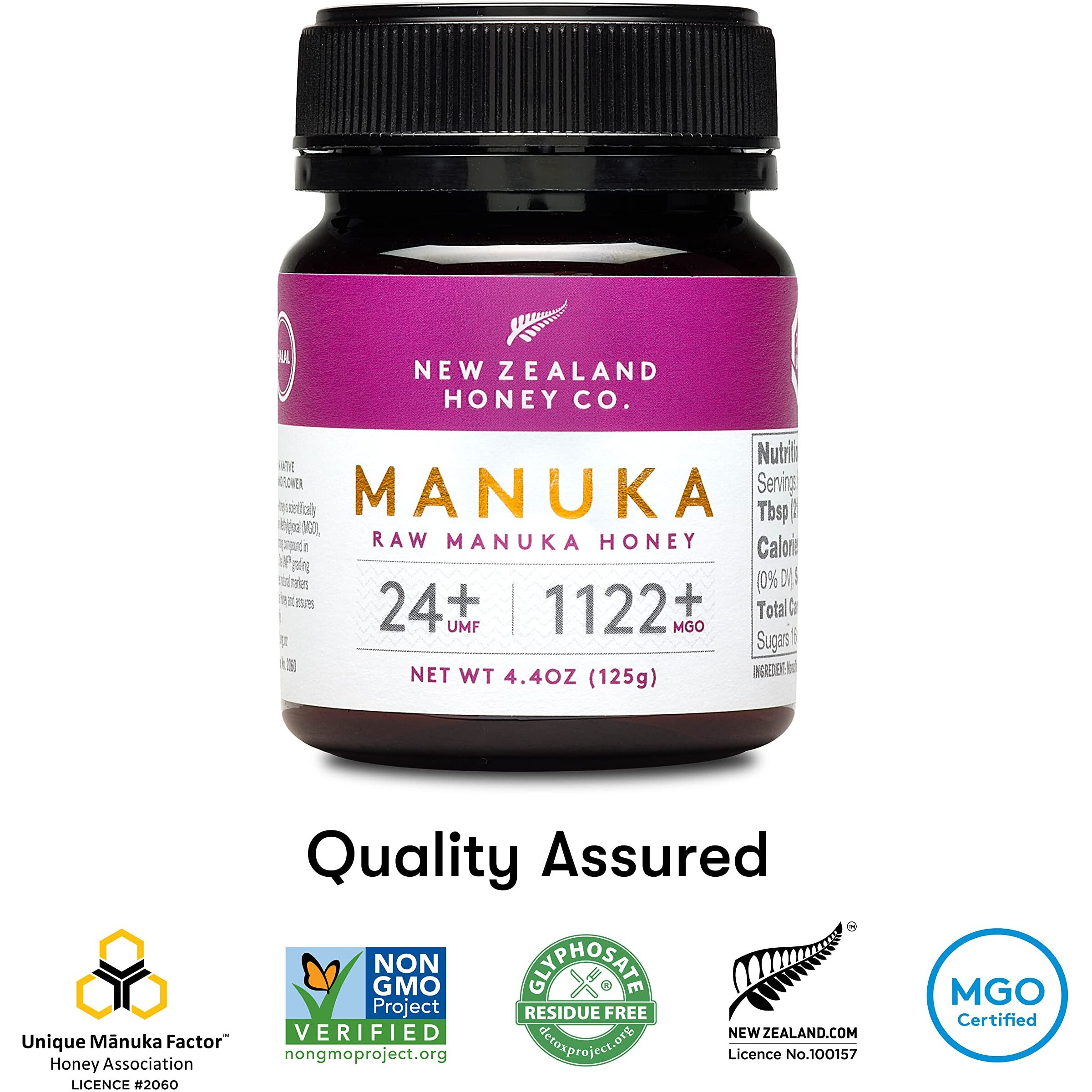 New Zealand Honey Co. Raw Manuka Honey Umf 24+ | Mgo 1122+ / 4.4Oz | 125G