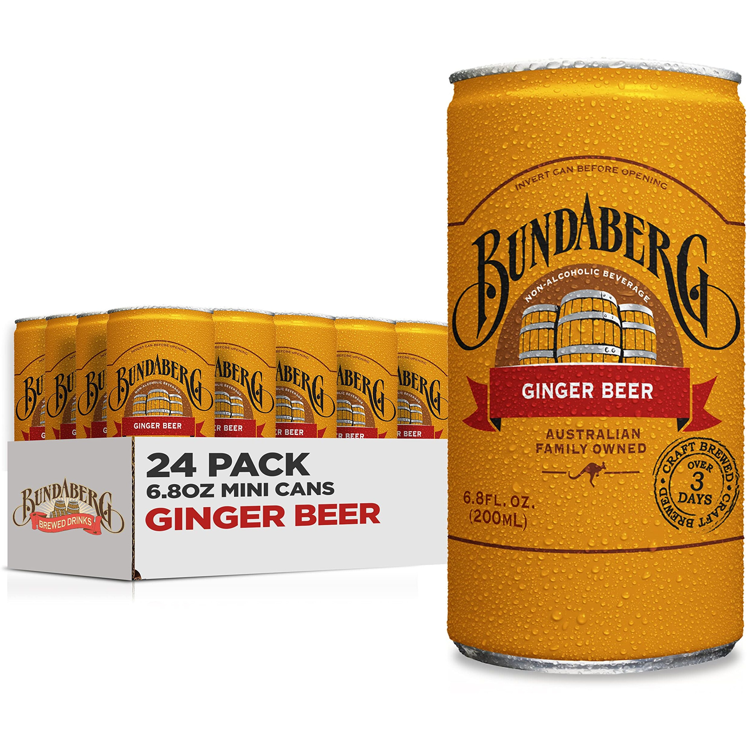 Bundaberg Ginger Beer, 6.8 Fl Oz Cans, (24 Pack)