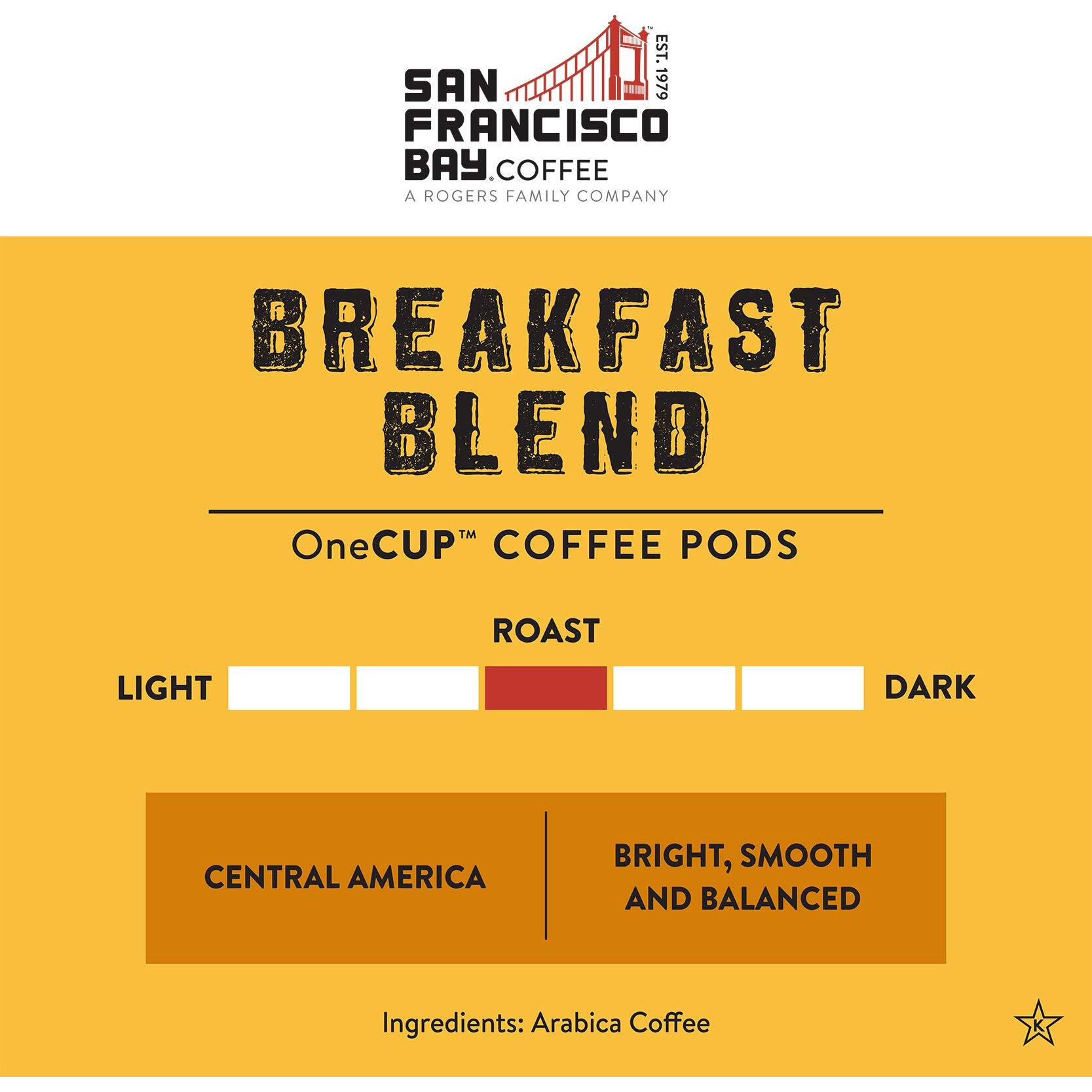 San Francisco Bay Compostable Coffee Pods - Breakfast Blend (120 Ct) K Cup Compatible Including Keurig 2.0, Medium Roast