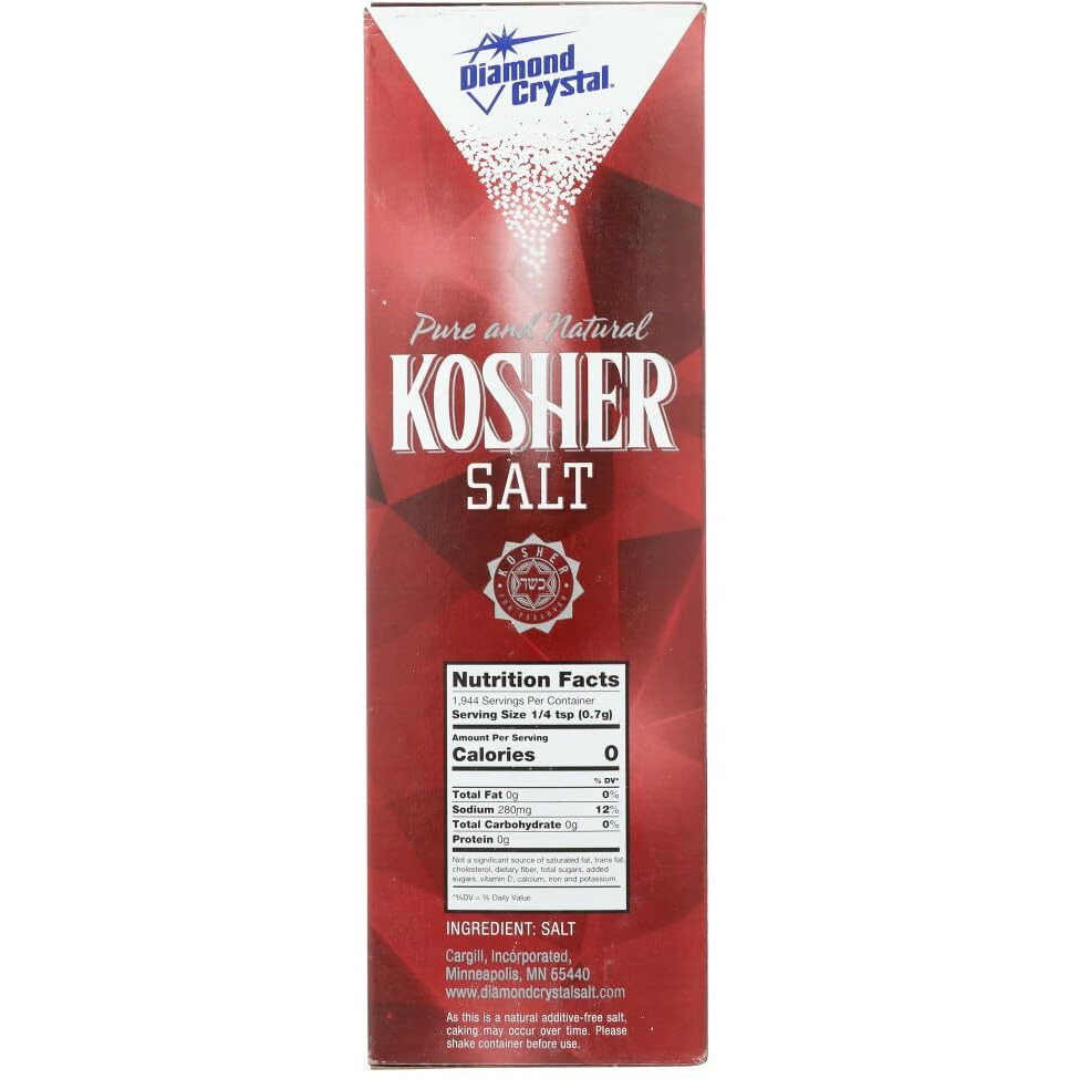 Diamond Crystal Pure And Natural Kosher Salt, 48 Oz (Pack Of 3)