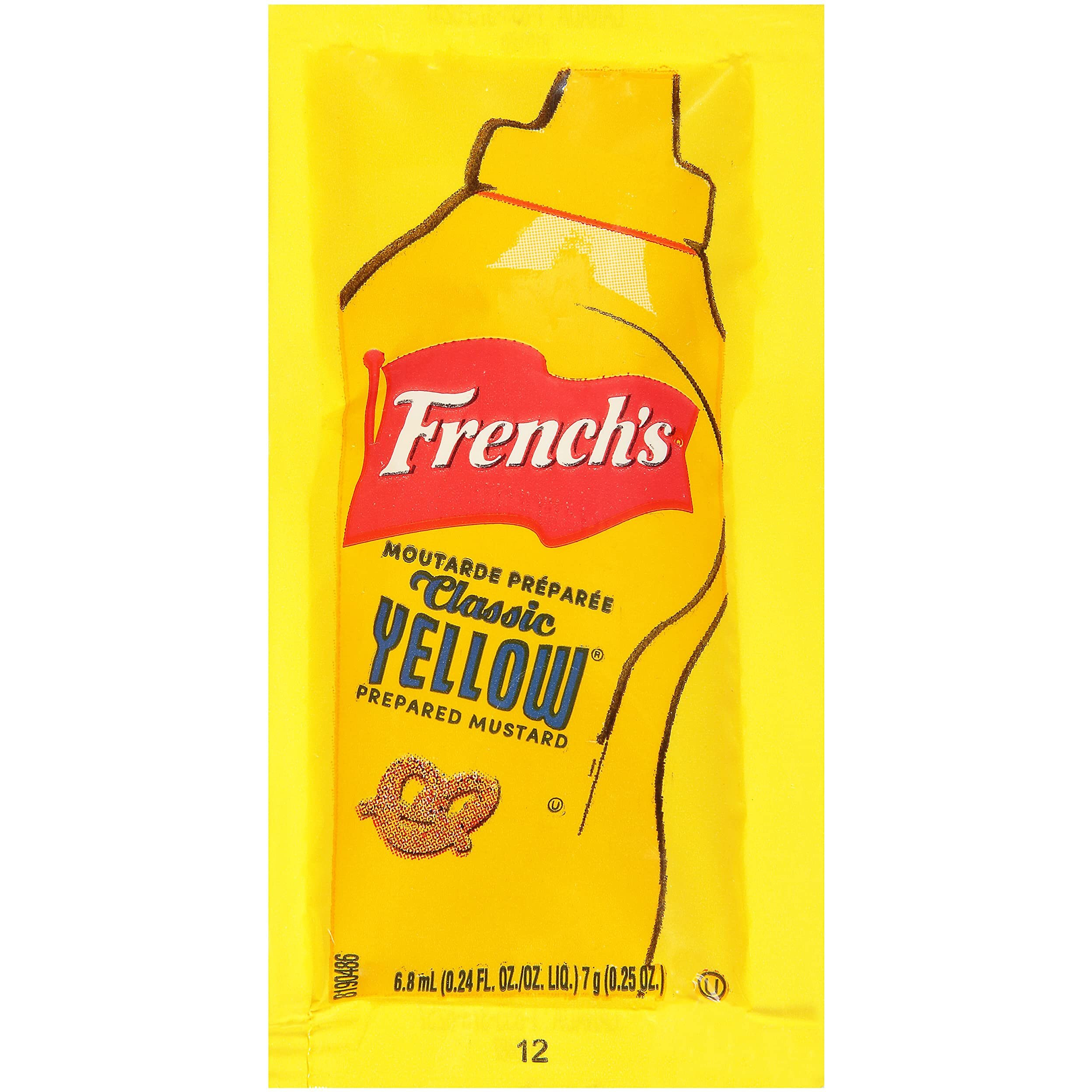 French's Classic Yellow Mustard Packets, 500 Count - One 500 Count Individual Yellow Mustard Packets, Perfect Single-Serve Size For Delivery And Takeout Orders