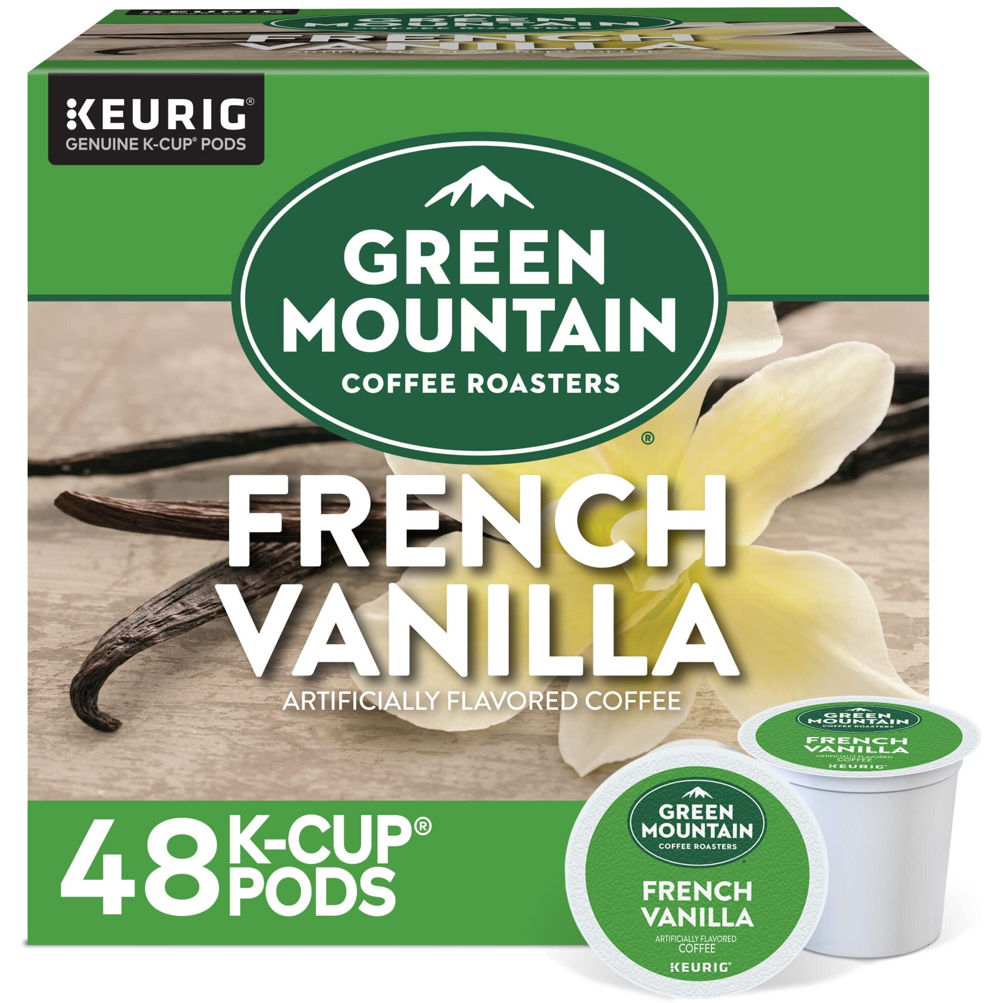 Green Mountain Coffee Roasters French Vanilla Coffee, Keurig Single-Serve K-Cup Pods, Light Roast, 48 Count