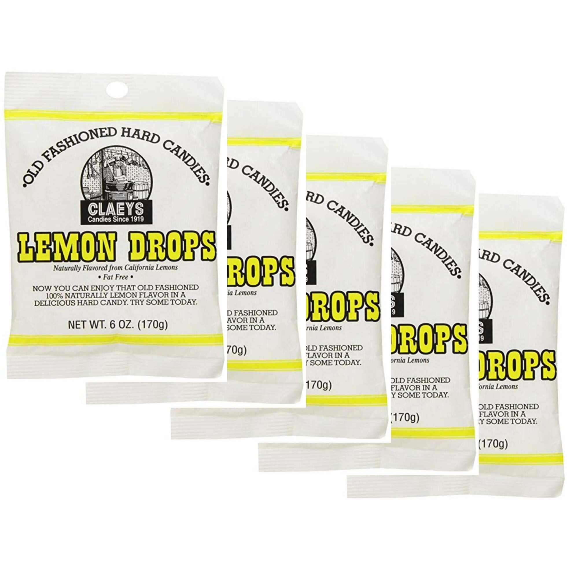 Claey's Old Fashioned Hard Candy Lemon, 6 Ounce - 5 Pack
