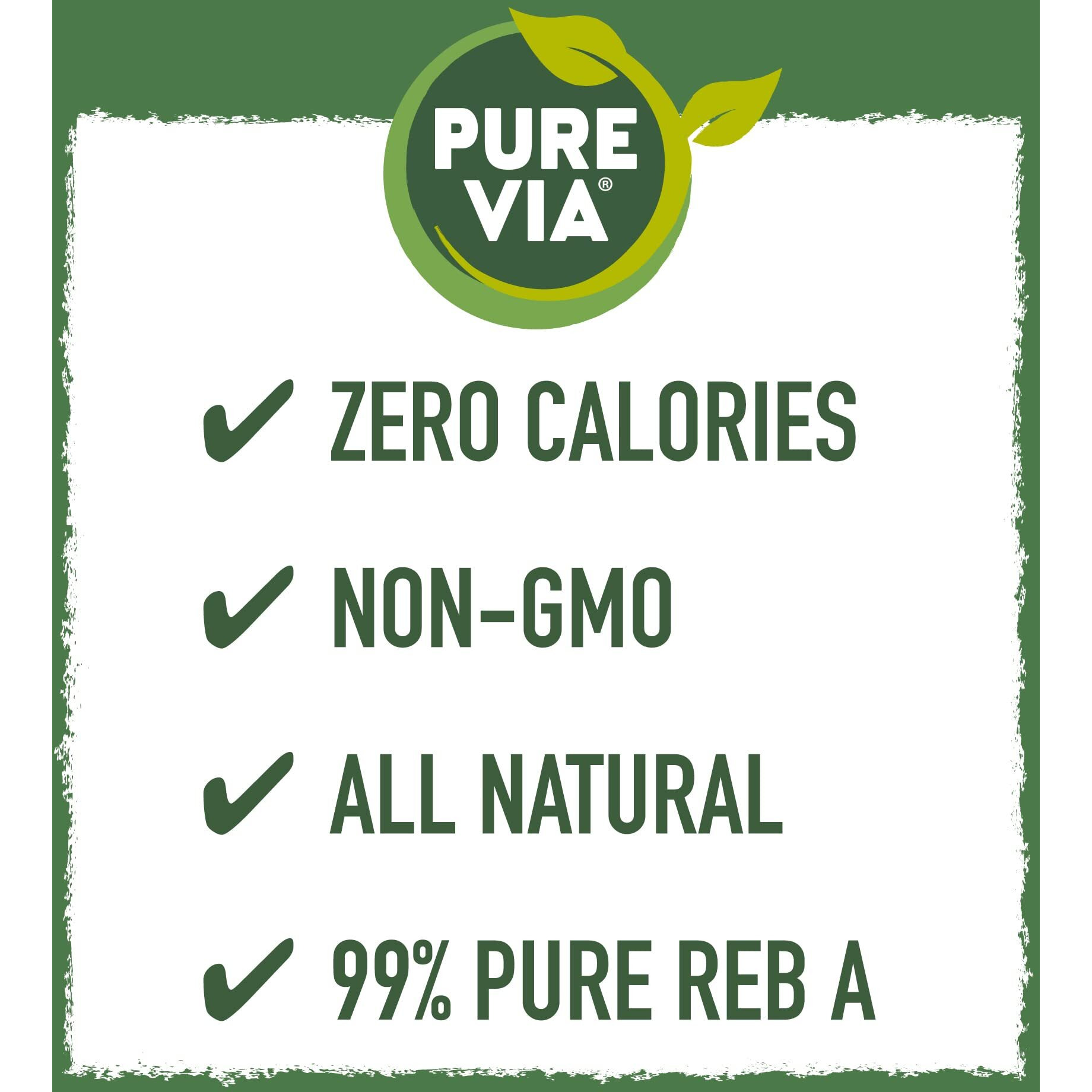 Pure Via Stevia Sweetener Packets, Sugar Substitute, Natural Sweetener, Erythritol Free, Zero Calorie Natural Sweetener Packets, 1,000 Count, (Pack Of 1)