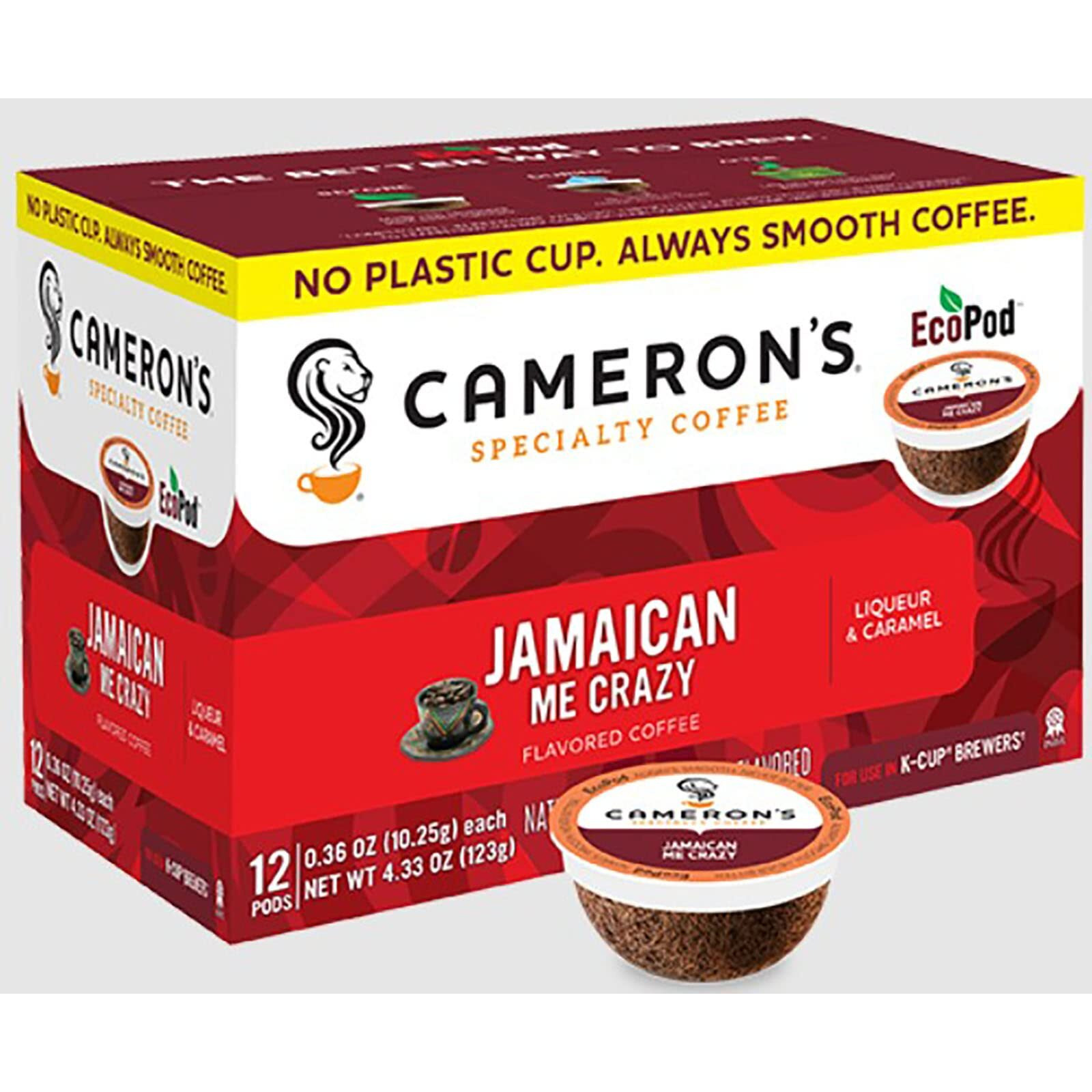 Cameron's Coffee Single Serve Coffee Pods, Flavored Jamaican Me Crazy, 12-Count, (Pack Of 1)