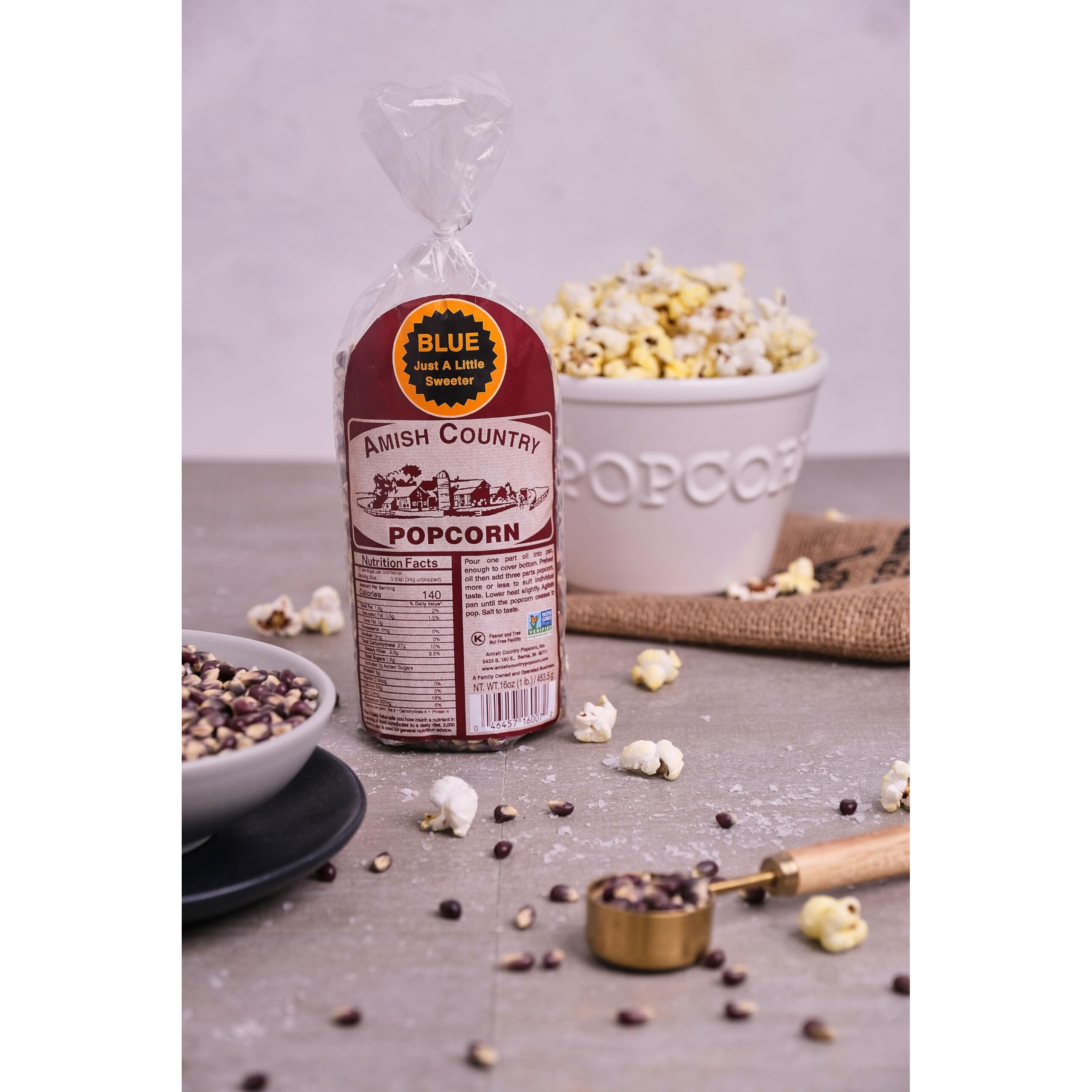 Amish Country Popcorn | 1 Lbs Bag | Blue Popcorn Kernels | Old Fashioned, Non-Gmo And Gluten Free (Blue - 1 Lbs Bag)