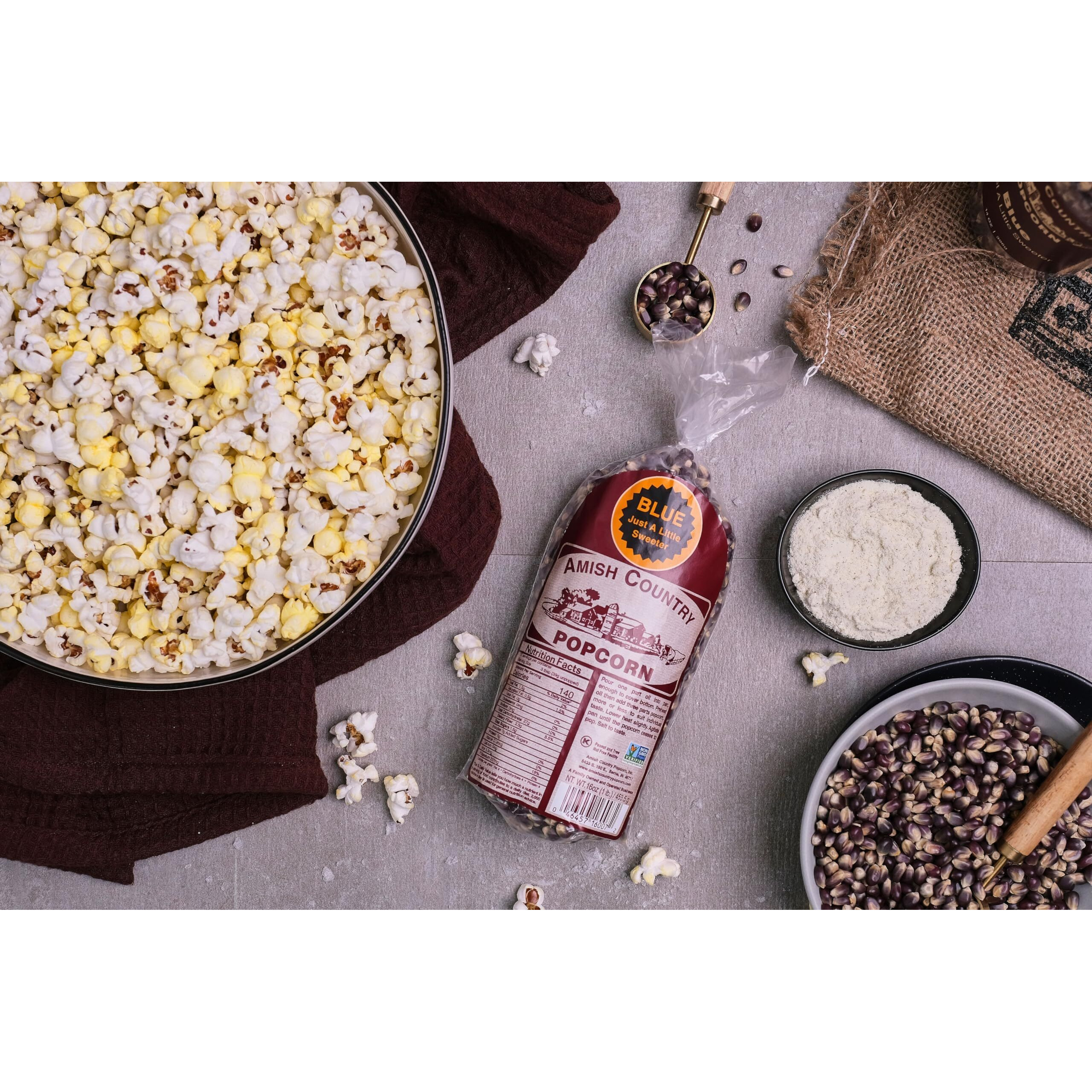 Amish Country Popcorn | 1 Lbs Bag | Blue Popcorn Kernels | Old Fashioned, Non-Gmo And Gluten Free (Blue - 1 Lbs Bag)