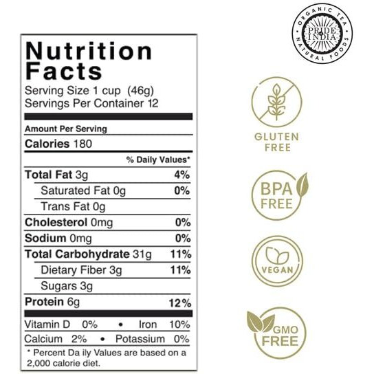 Pride Of India - Pack Of 6 - Natural Three Color Quinoa - 100% Royal Bolivian Superior Grade Protein Rich Whole Grain, 1.25 Pound (20Oz) Jar