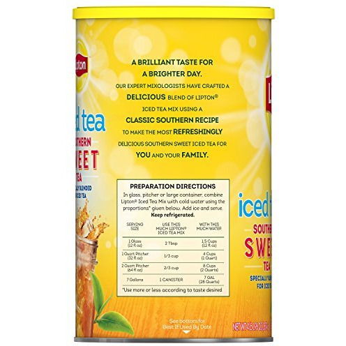 Lipton Iced Tea Mix Southern Sweet Tea 28 Qt, Pack Of 4, 3584 Ounce