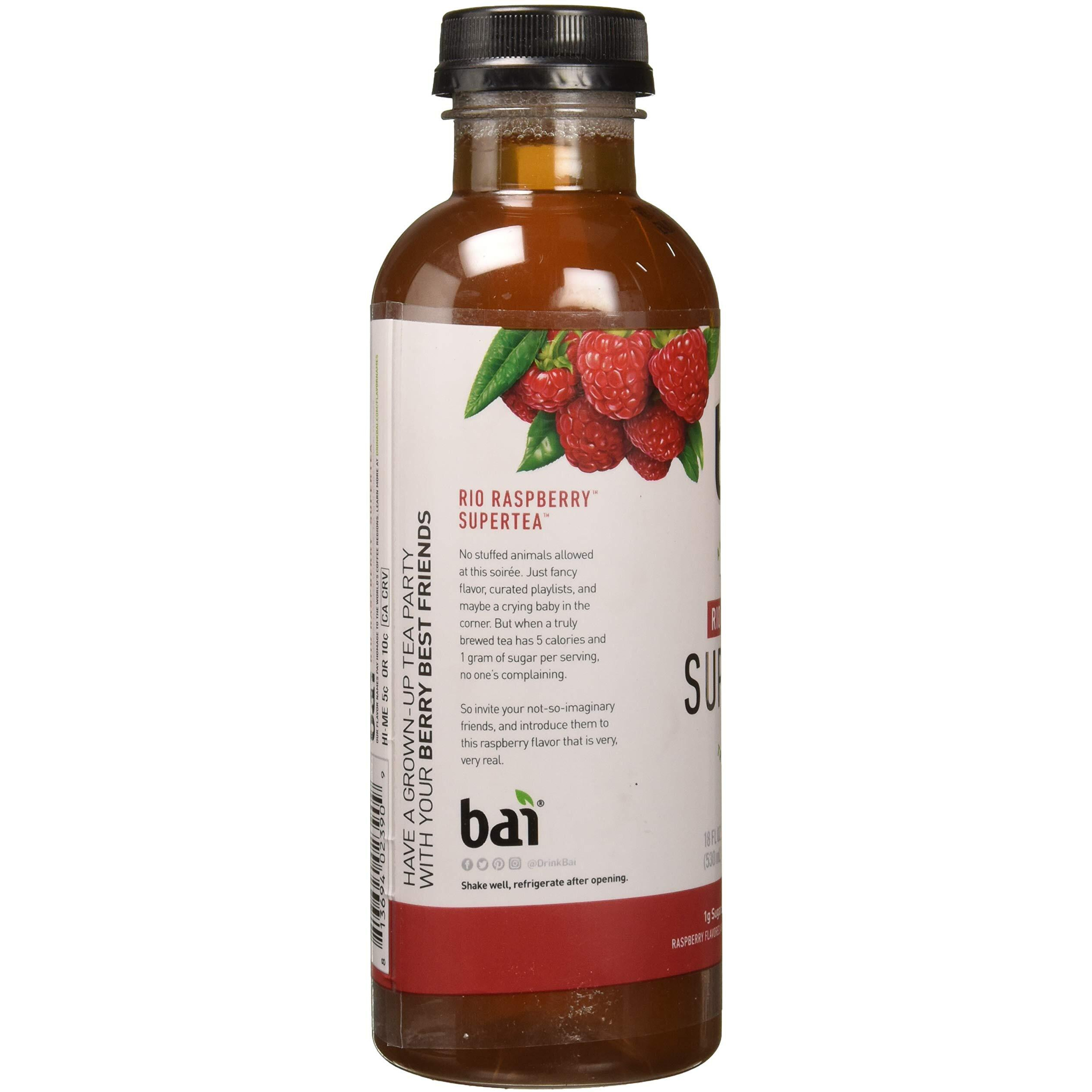 Bai Antioxidant Infusion, Rio Raspberry Tea Liquid Prepared Iced Tea, 18 Fl Oz